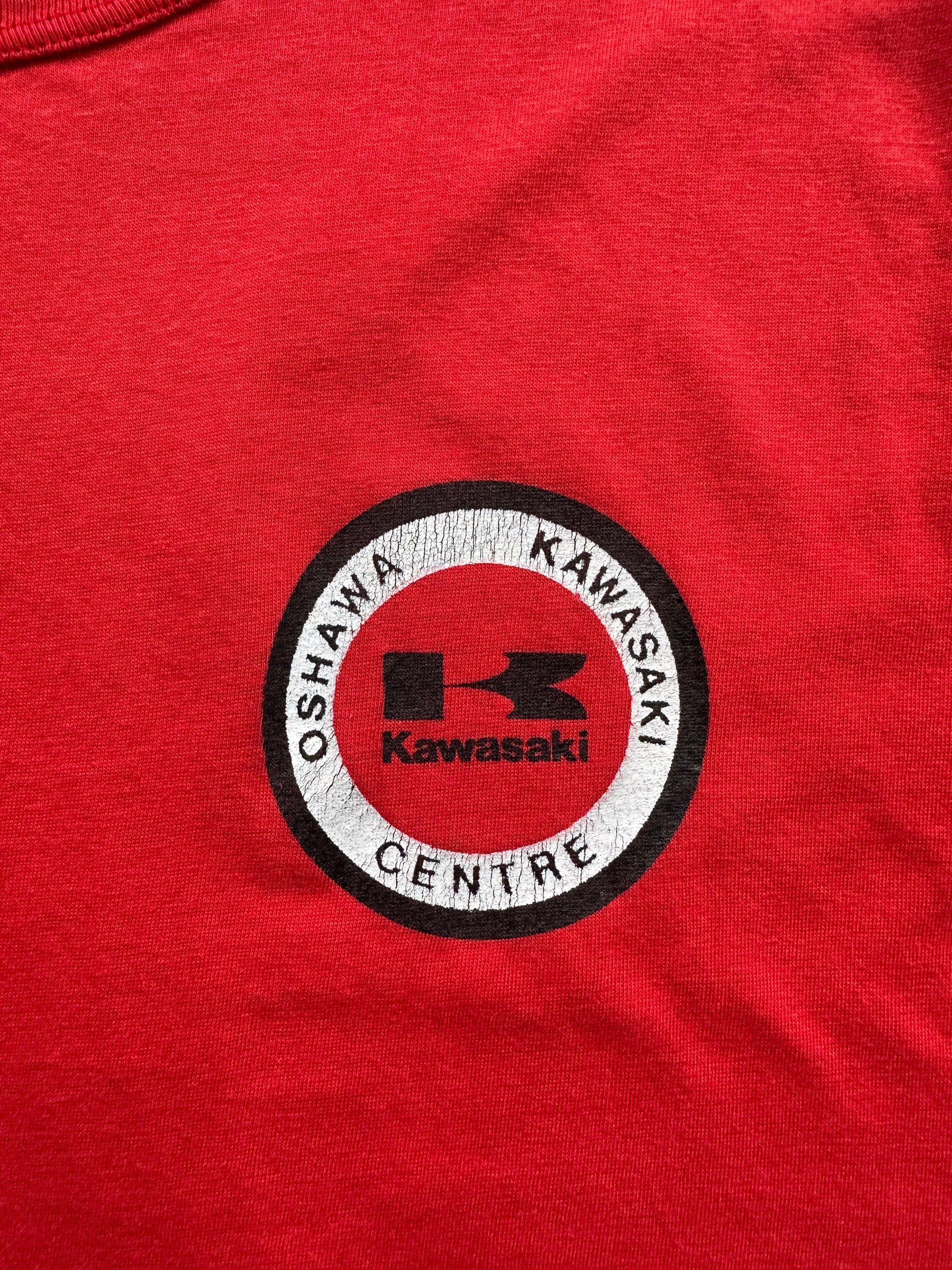 Red Kawasaki Ringer Vintage T-Shirt 80's - Small