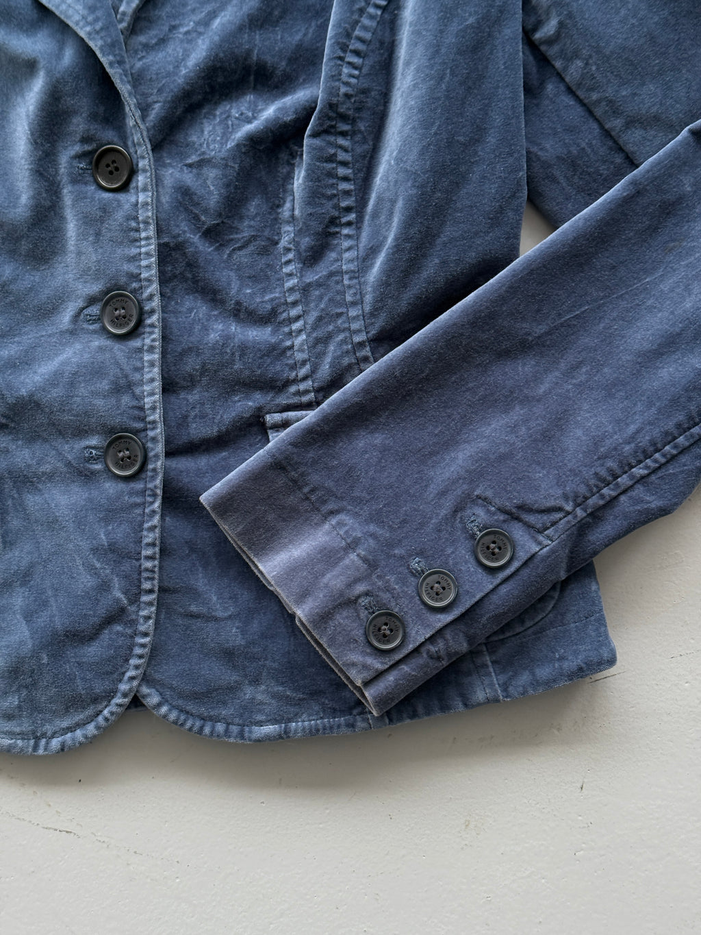 Blue Tommy Hilfiger 00's Vintage Y2K Velour Suit Jacket- XS