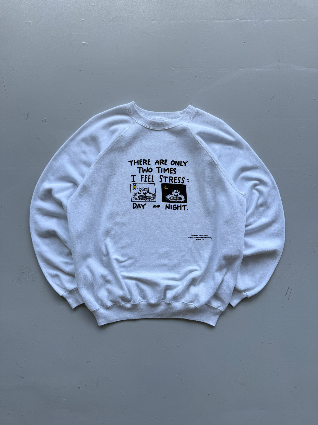 White 00's Vintage Funny Slogan Graphic Sweatshirt Jumper - Large