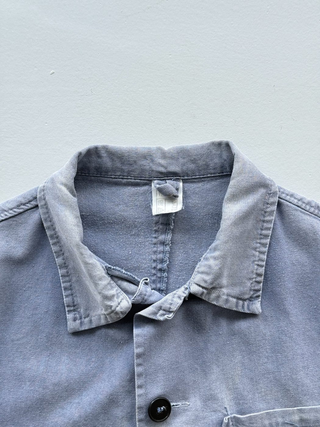 French Chore Vintage Faded Blue Cotton Work Jacket CH236 - Small