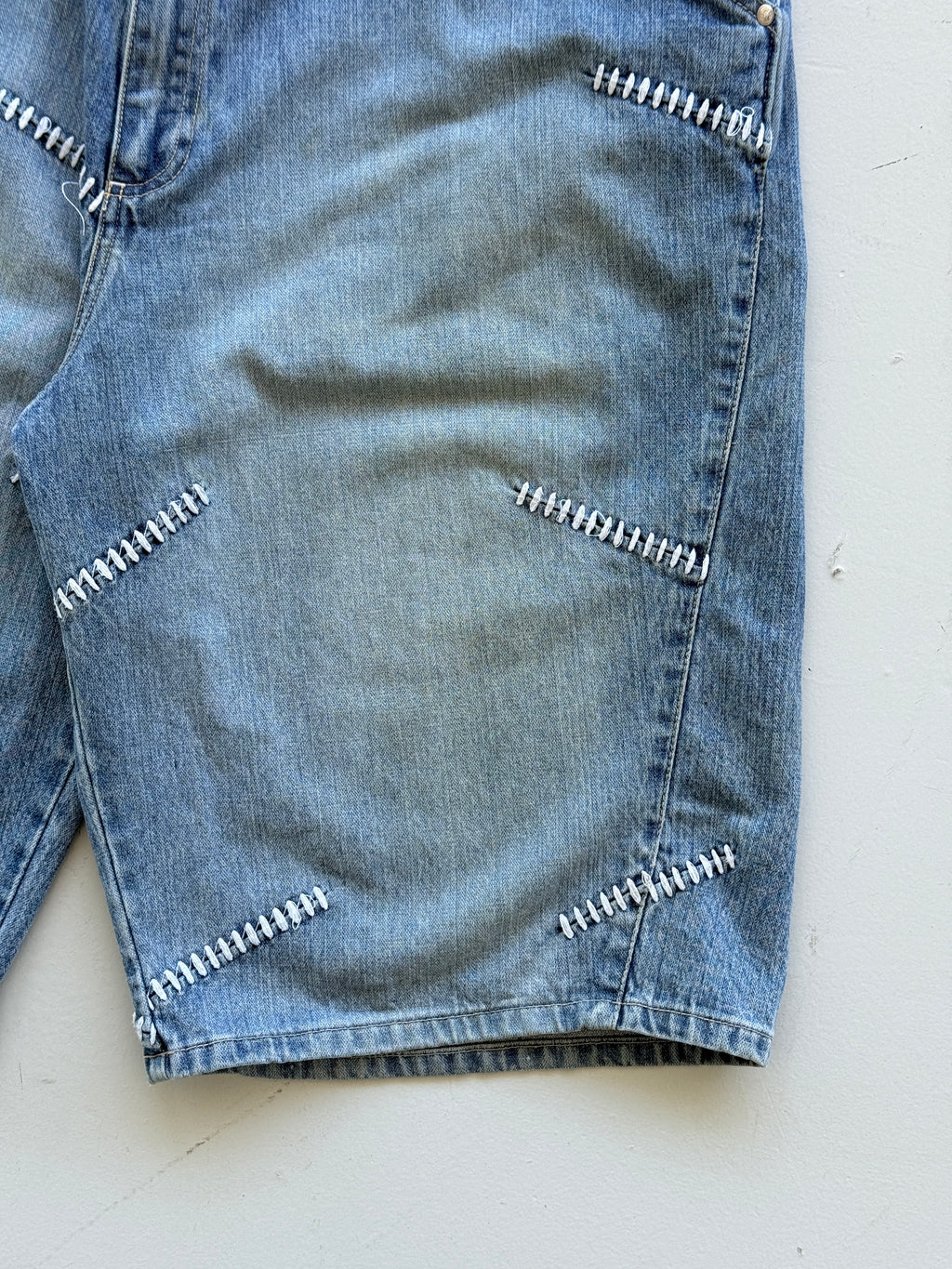 Light Blue Outkast 90's Vintage Baggy Hip Hop Denim Shorts - W40 x L12.5