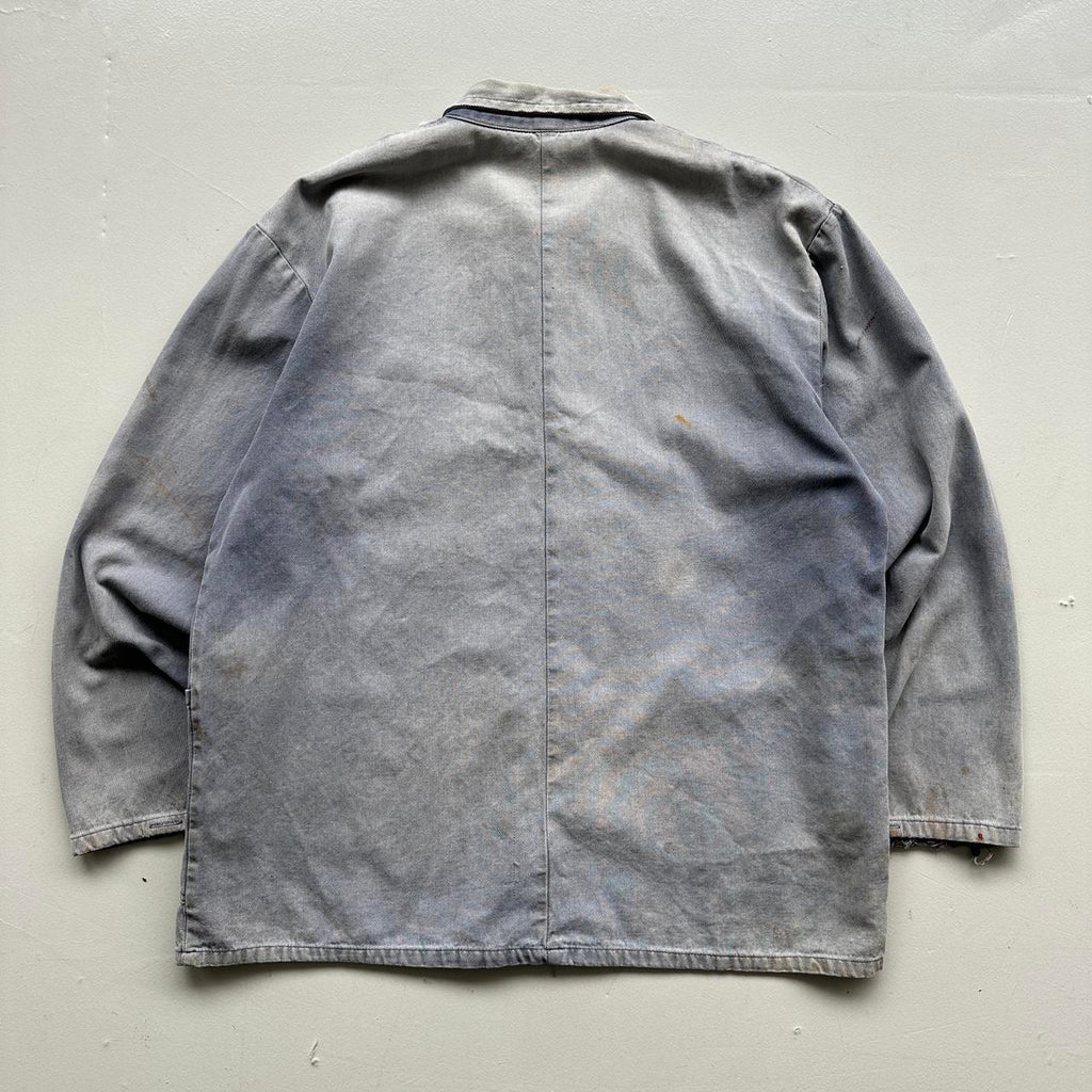 Faded Blue French Workwear 80’s Vintage Chore Jacket CH006 - Large