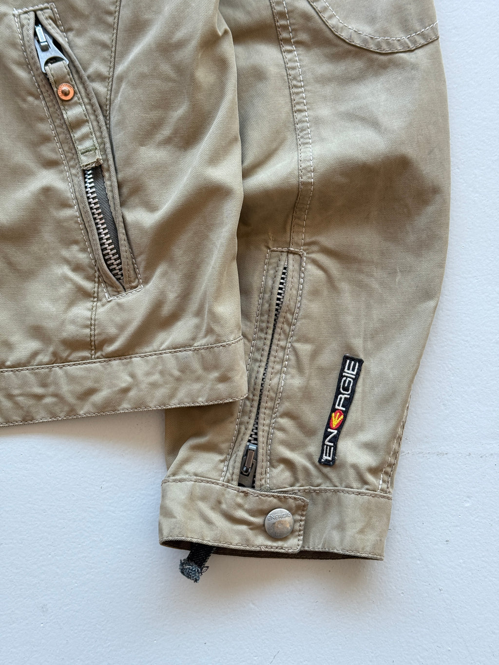 Cream Energie Leather Y2K Vintage Leather Jacket - Medium