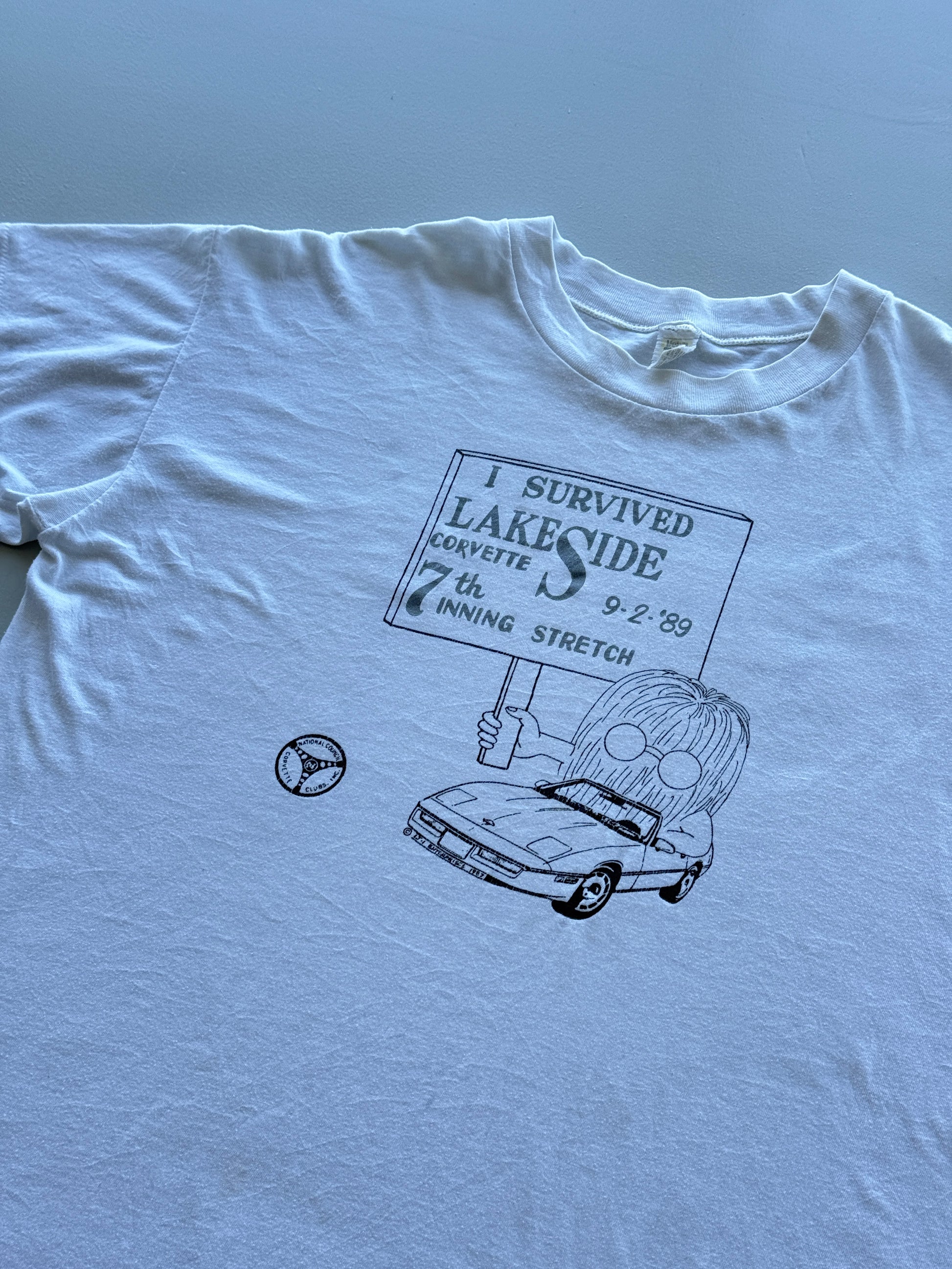 Lakeside Corvette 1989 Vintage Single Stitch Cartoon T-Shirt - XL