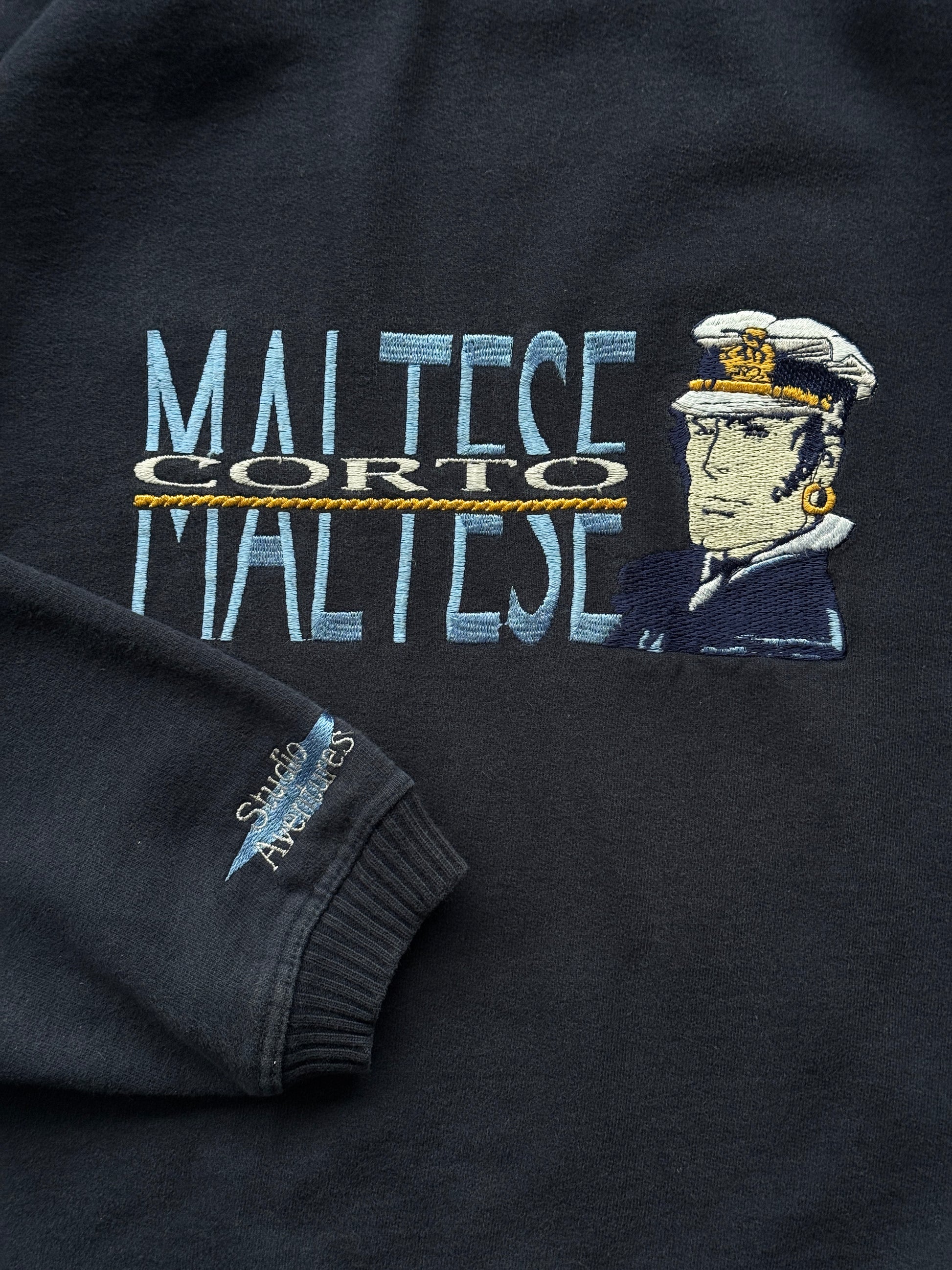 Navy Vintage Corto Maltese Sweatshirt 90's Sweater- Large