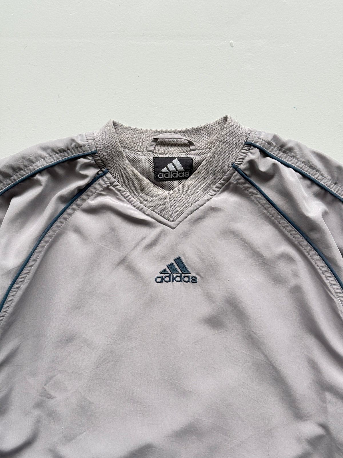 Adidas Grey Y2K Vintage Training Pullover Sweatshirt - Medium