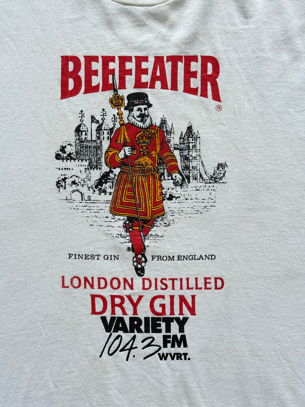 White Beefeater Gin 90's Vintage Single Stitch Graphic T-Shirt- XL