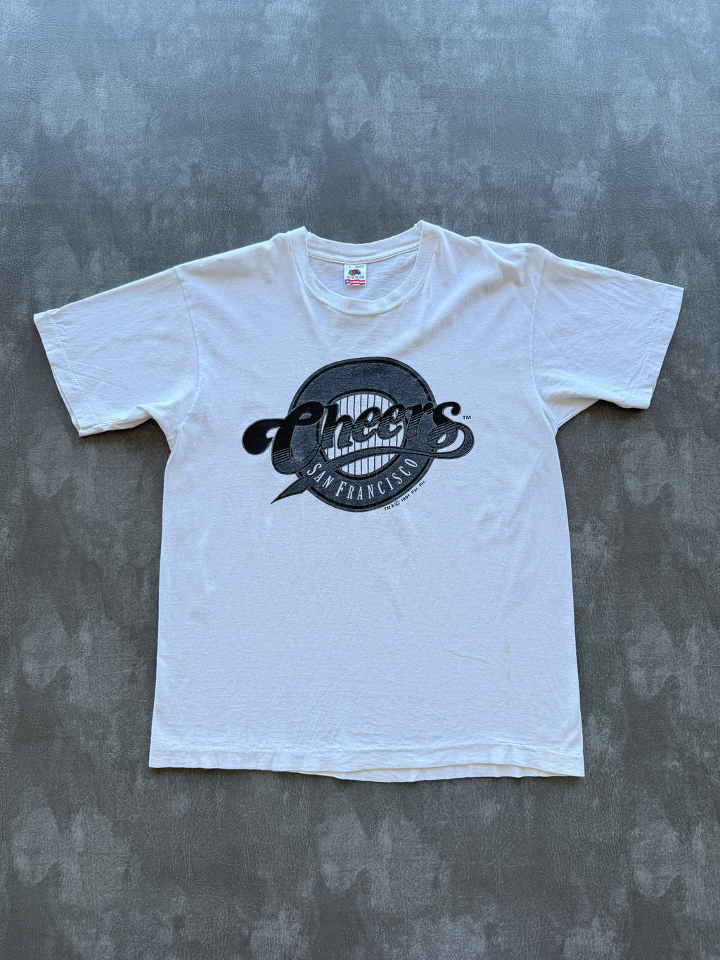 White Cheers San Francisco 90's Vintage Single Stitch Graphic T-Shirt - Large