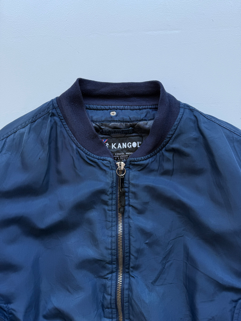 Navy Kangol 90's Vintage Bomber Jacket - Large