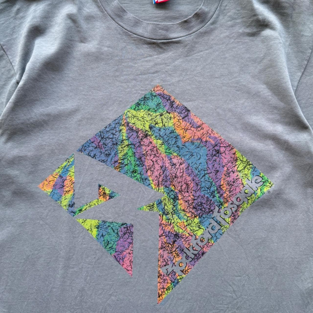 Blue Grey Overdyed 90's Graphic Vintage T-shirt - Large