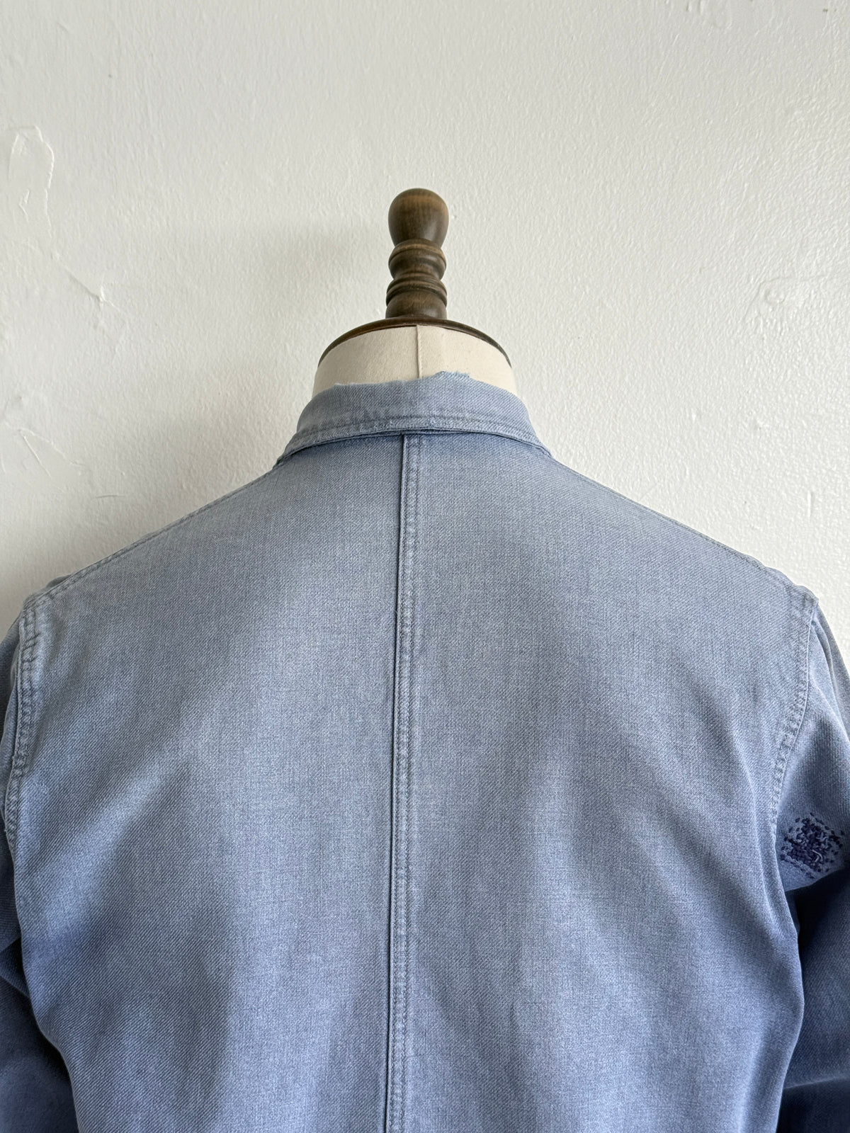 Thrashed Blue French 1950's Vintage Workwear Chore Jacket CH525 - XS