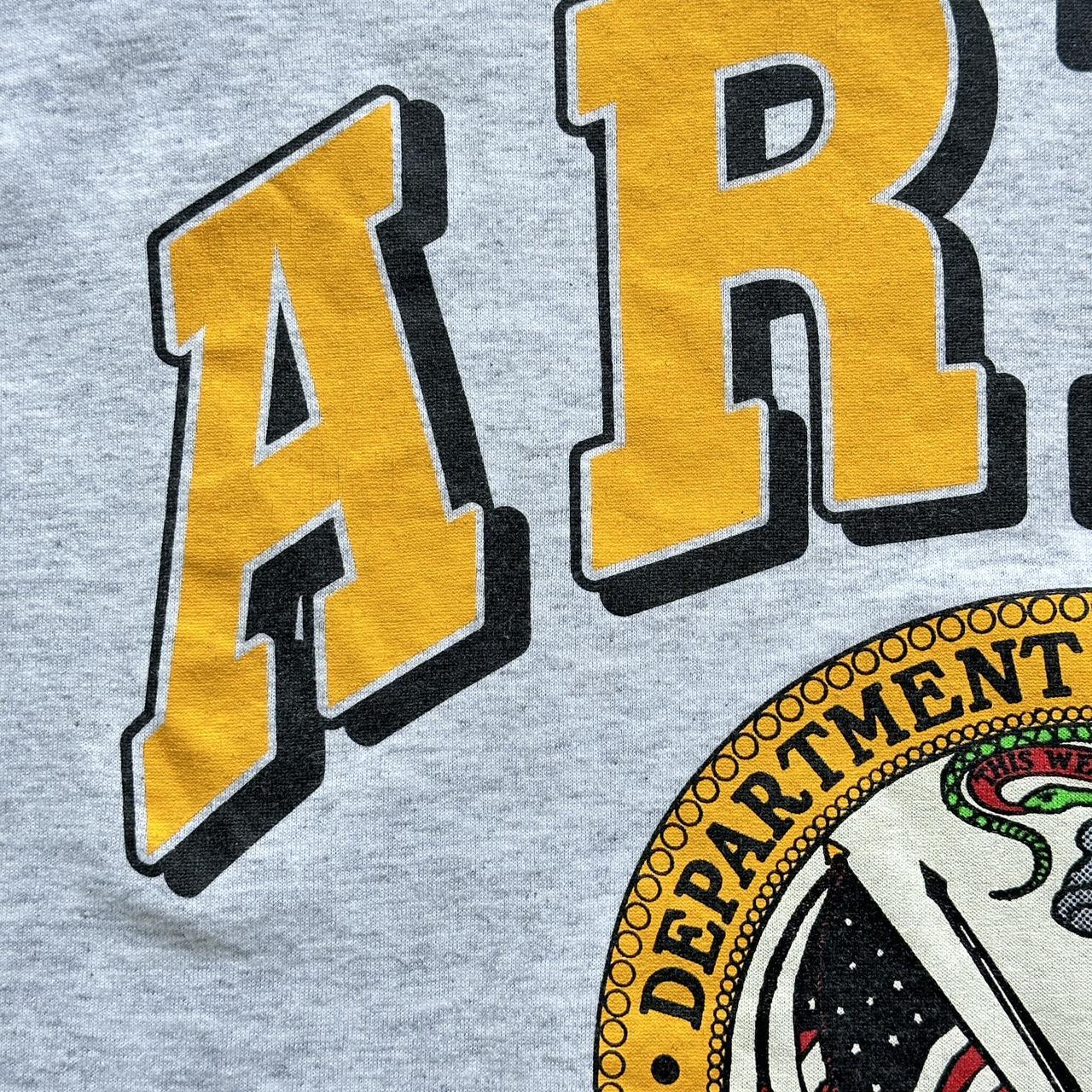 Grey Army 90s Vintage Cropped T-shirt - Large