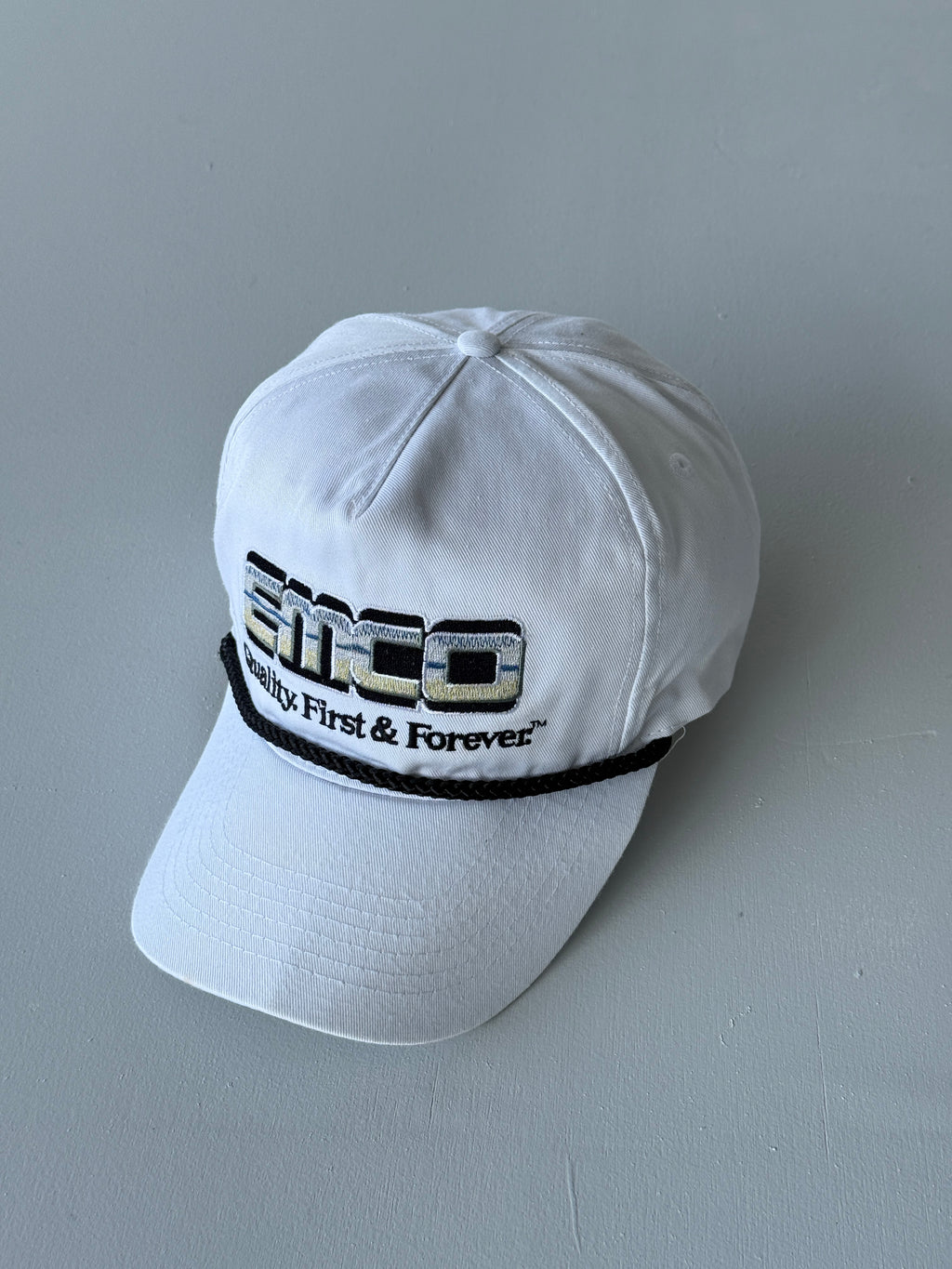 White EMCO Quality First & Forever 90's Vintage SnapBack Trucker Cap