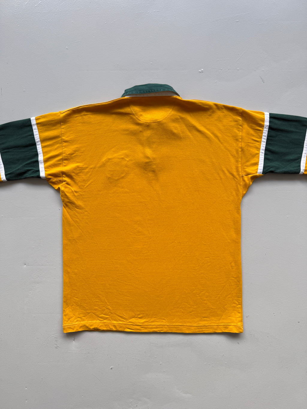 Yellow Australian Rugby Jersey Vintage Long Sleeve Replica - Oversized Medium