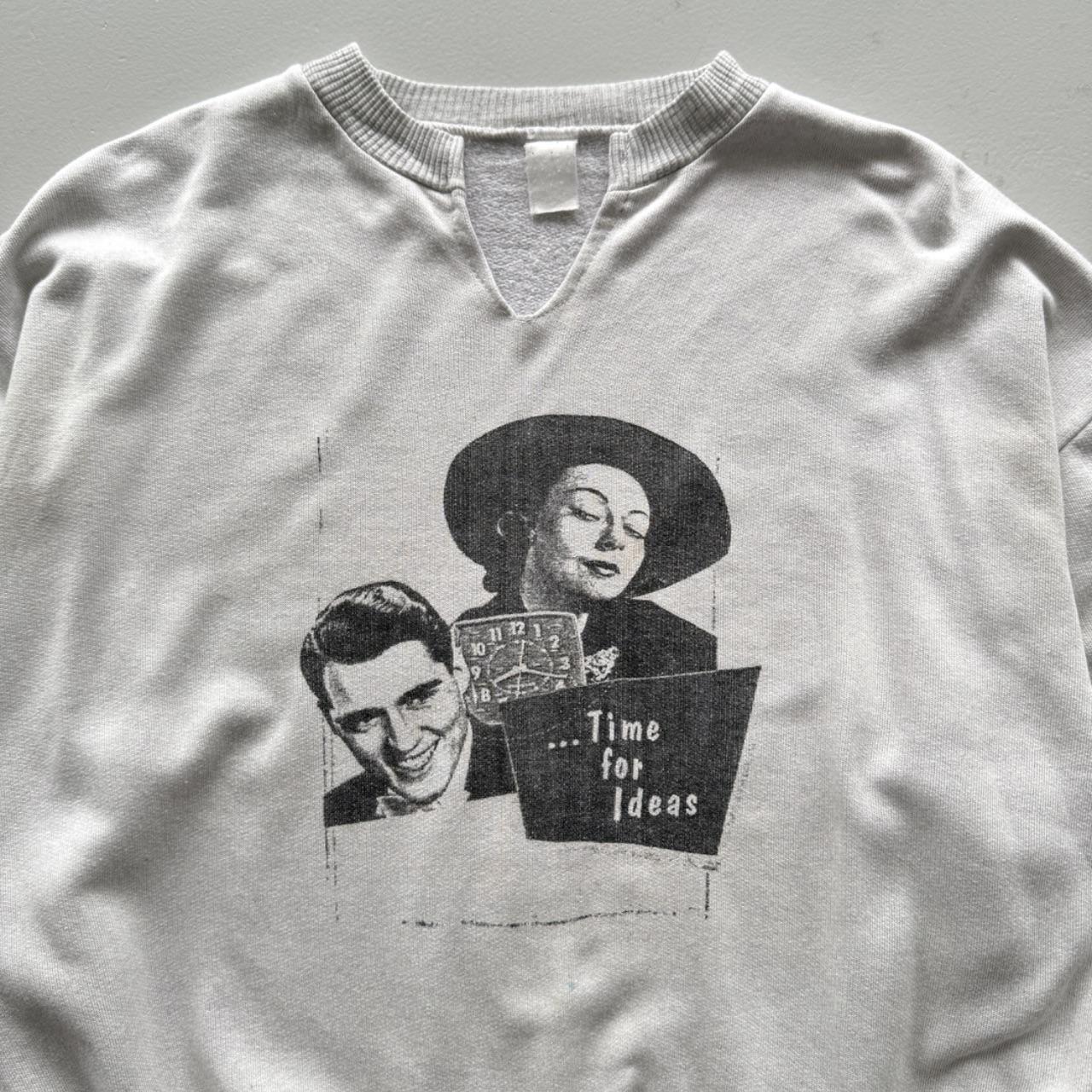White Hollywood Classic Movie 80’s Vintage Graphic Sweatshirt - Small Oversized