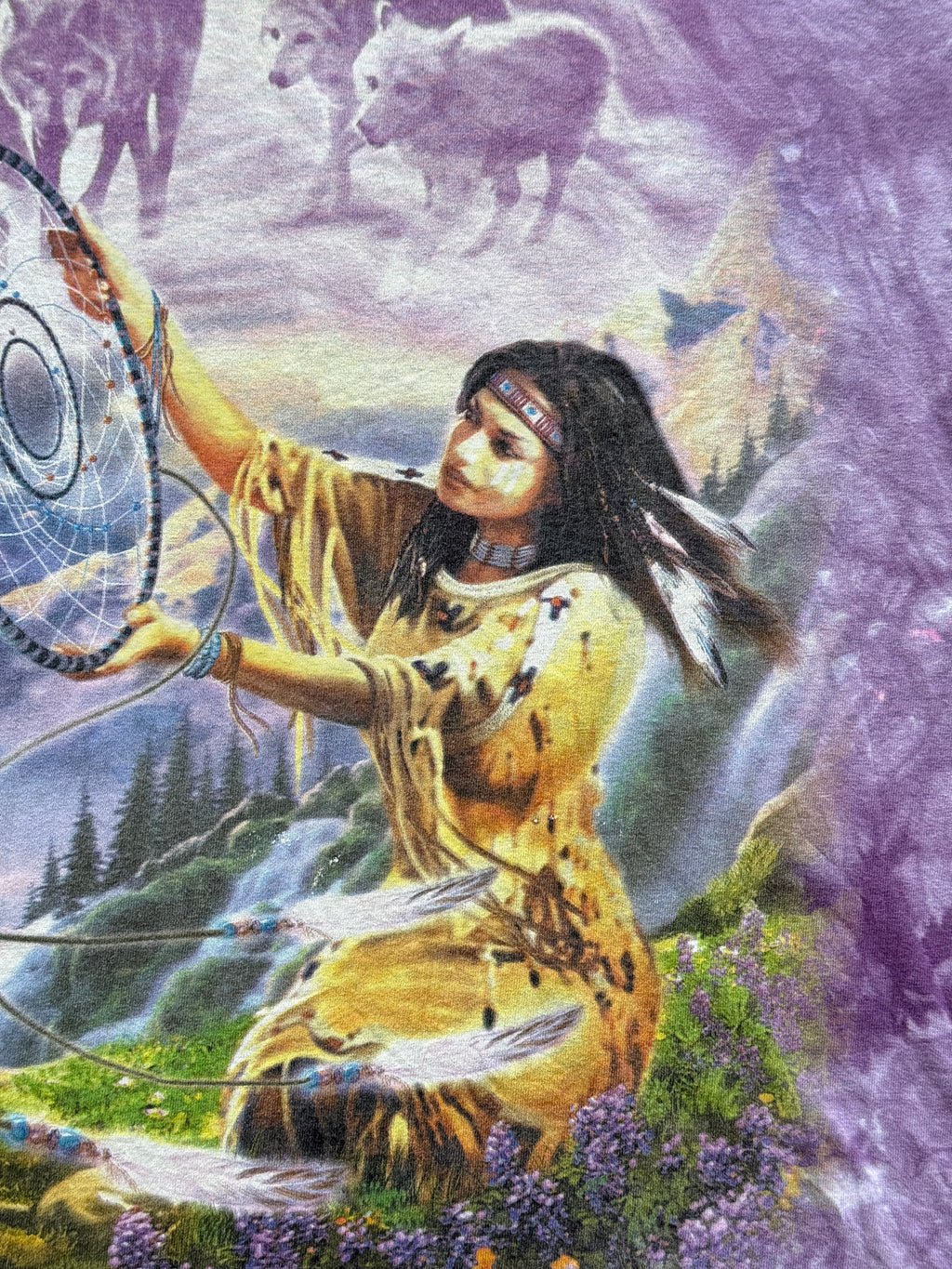 Purple Tie-Dye The Mountain 90's Vintage Hippie Graphic T-Shirt - XL