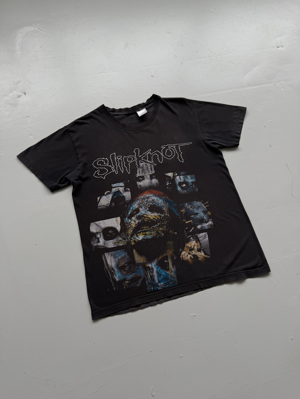 Black Slipknot Band Masks 90's Vintage Graphic T-Shirt - Medium