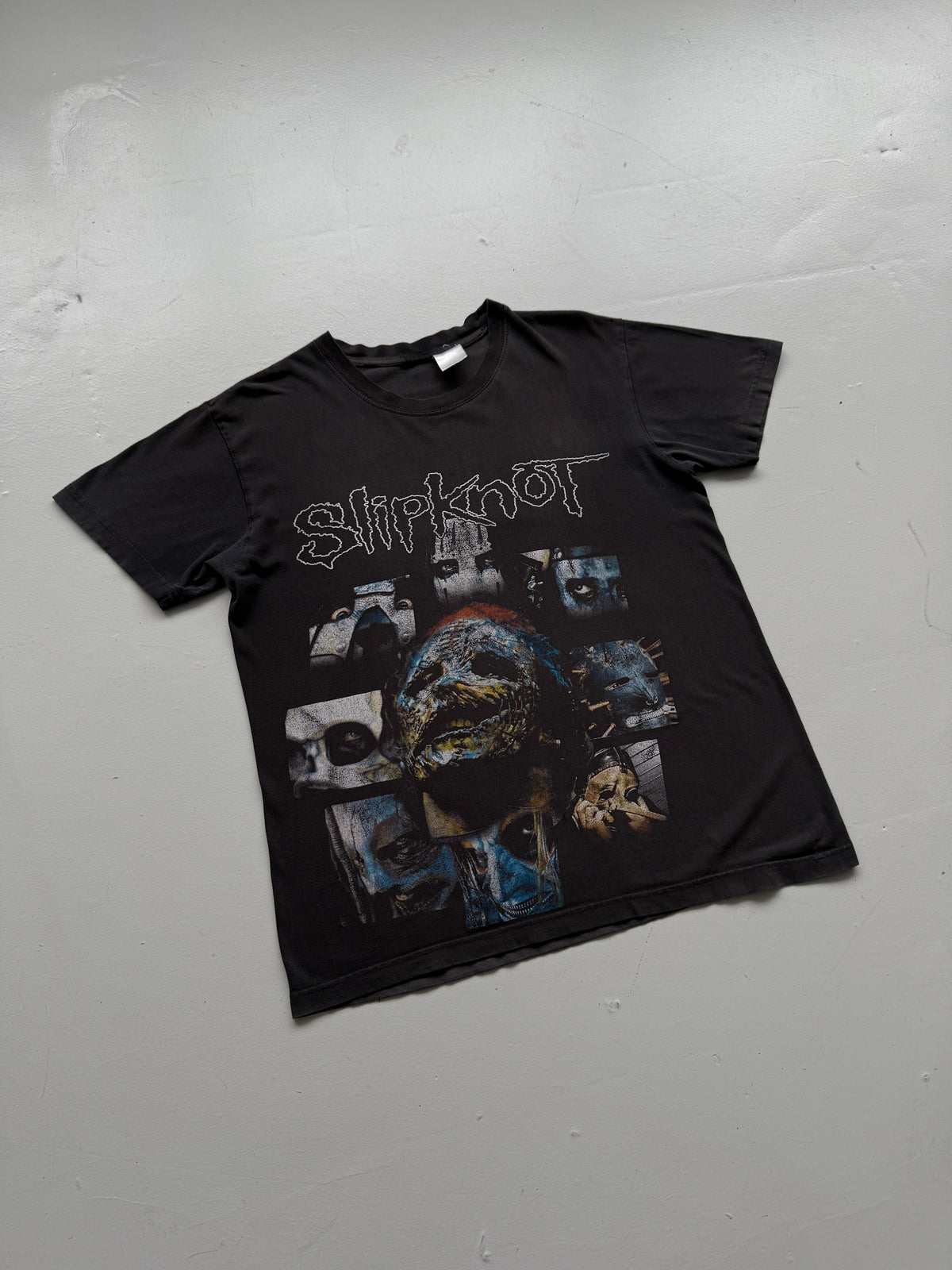 Black Slipknot Band Masks 90's Vintage Graphic T-Shirt - Medium