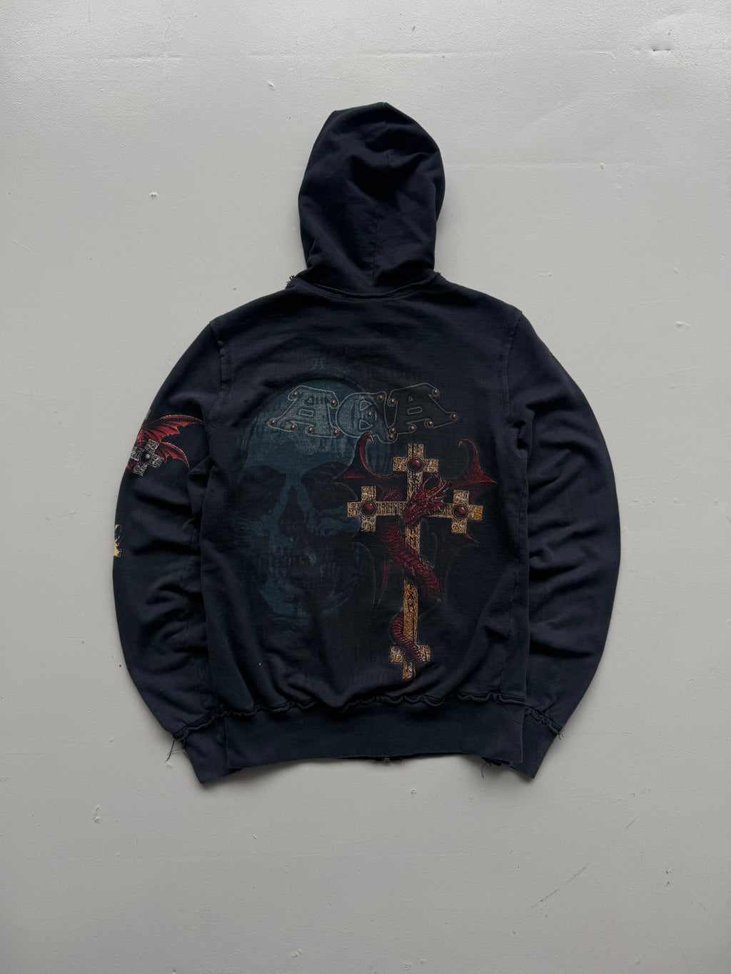 Alchemy England Dragon Cross Y2K Vintage Zip Hoodie - Women's 8-10 / XS