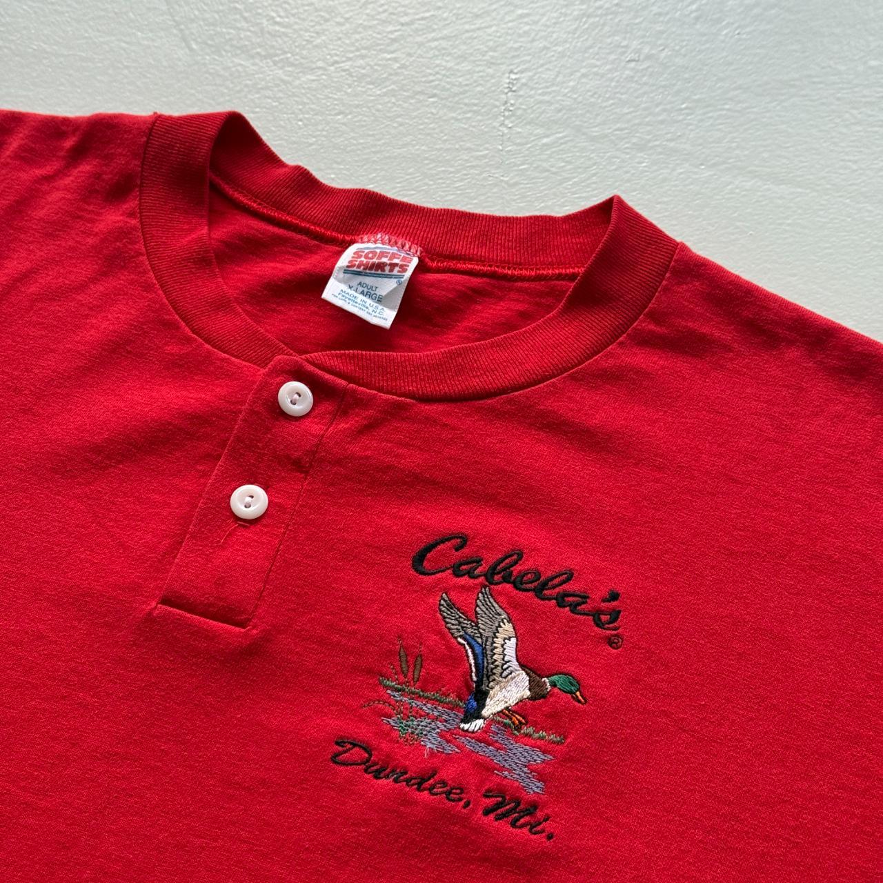 Red Cabela's Button-Up Vintage 90s T-shirt - XL