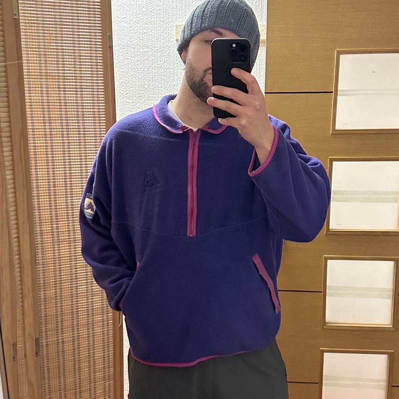 Purple Fleece Adidas Trekking 90s vintage Quarter-zip Sweatshirt - XL