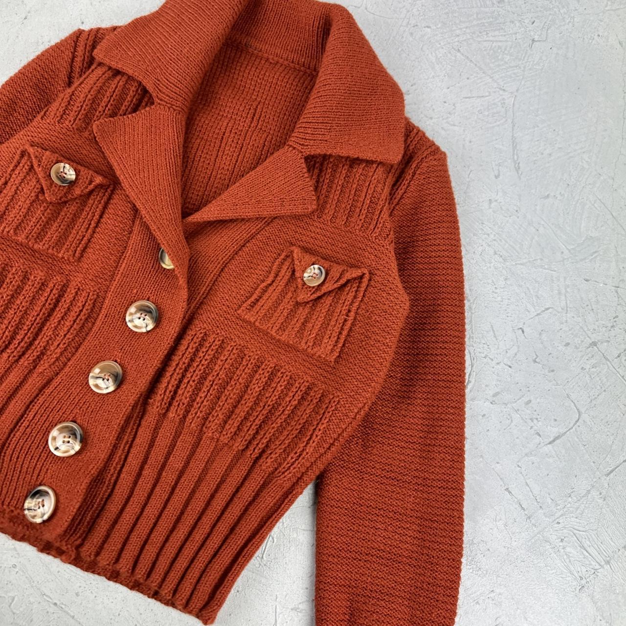 Vintage Knitted Y2K Orange Top - Small Size 8