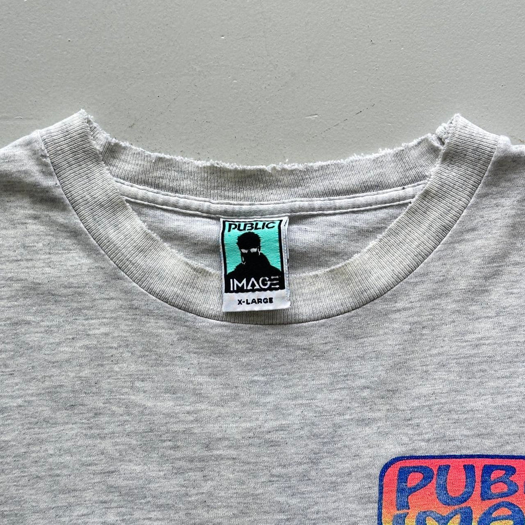 Grey Thrashed Public Image RAVE Vintage 90's T-shirt - XL