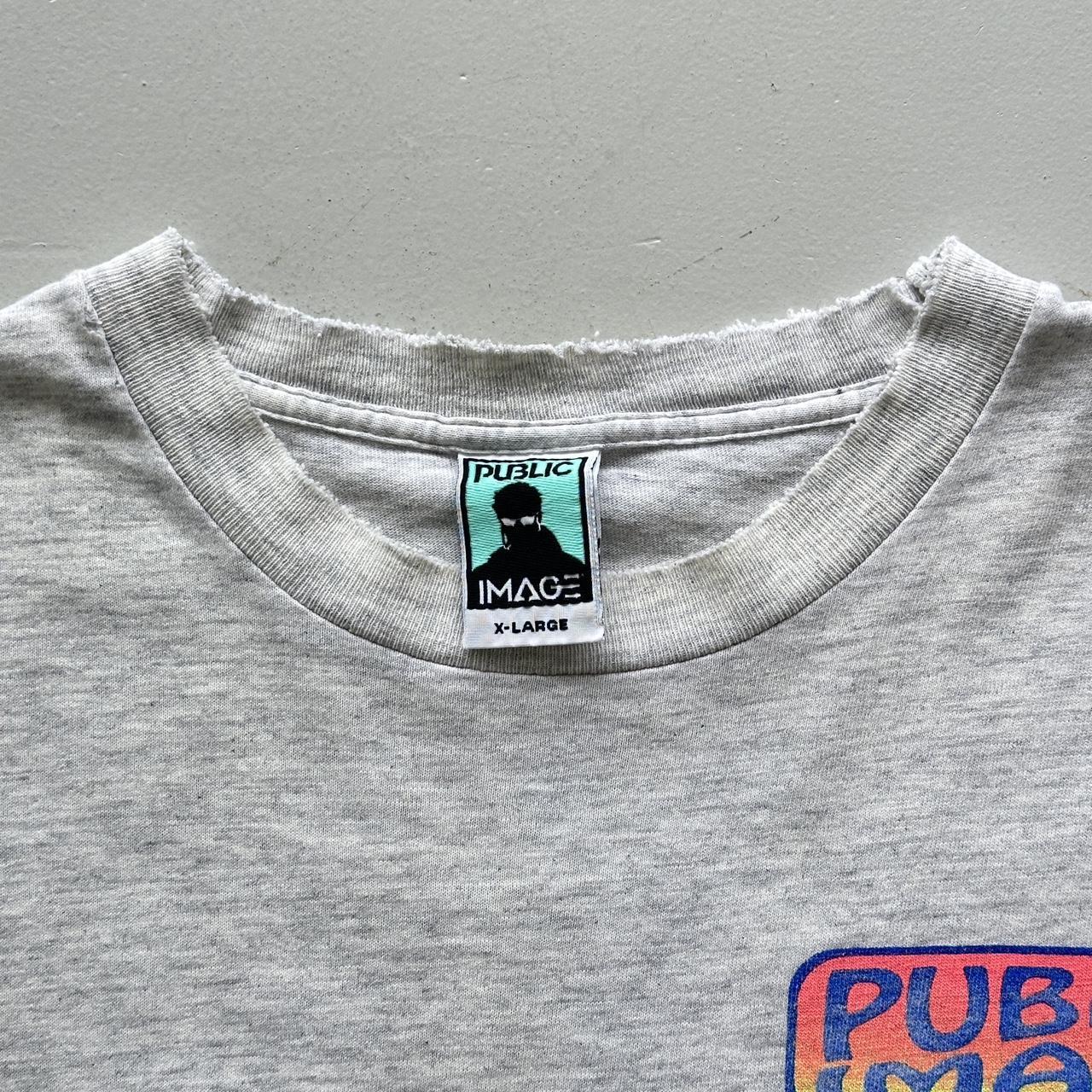 Grey Thrashed Public Image RAVE Vintage 90's T-shirt - XL