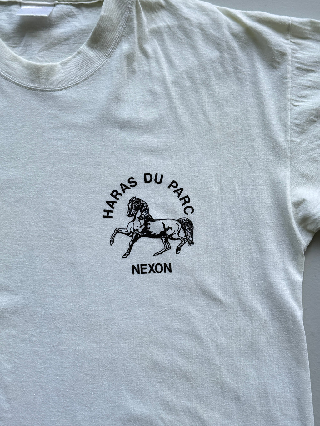 Yellow Haras Du Parc 90's Vintage SingleHorse Graphic T-Shirt - Medium