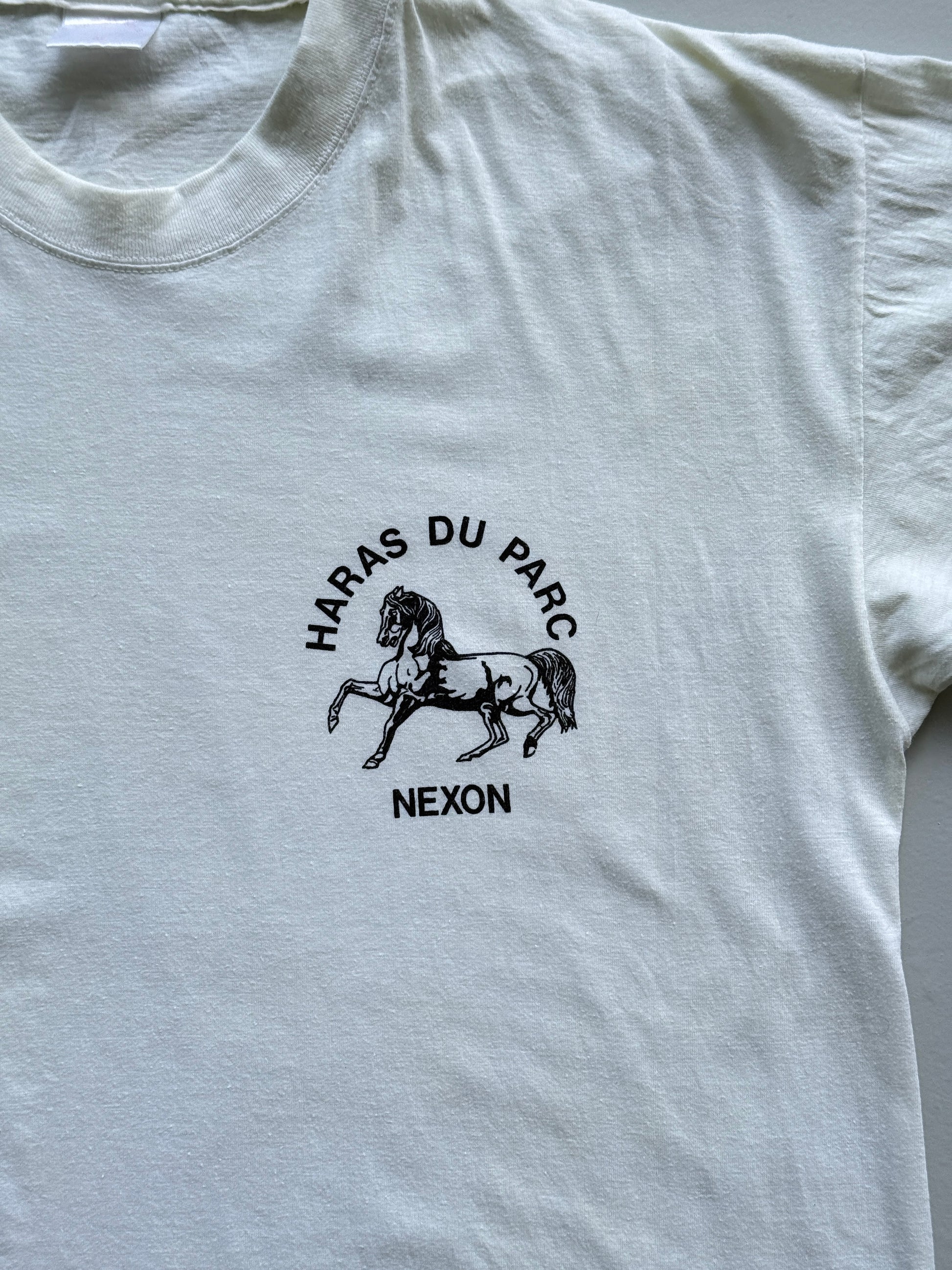 Yellow Haras Du Parc 90's Vintage SingleHorse Graphic T-Shirt - Medium