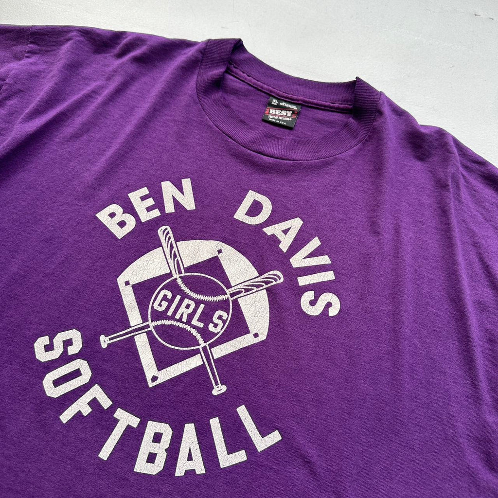Purple Ben Davis Girls Softball 90s Vintage T-shirt - XL