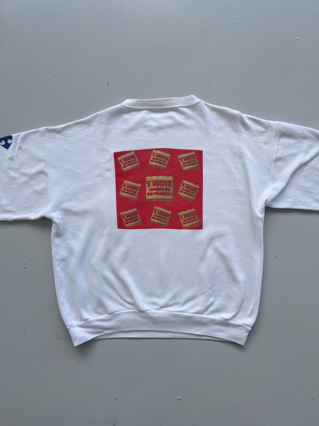 White Carrefour 90's Vintage French Graphic Sweatshirt Jumper - Large