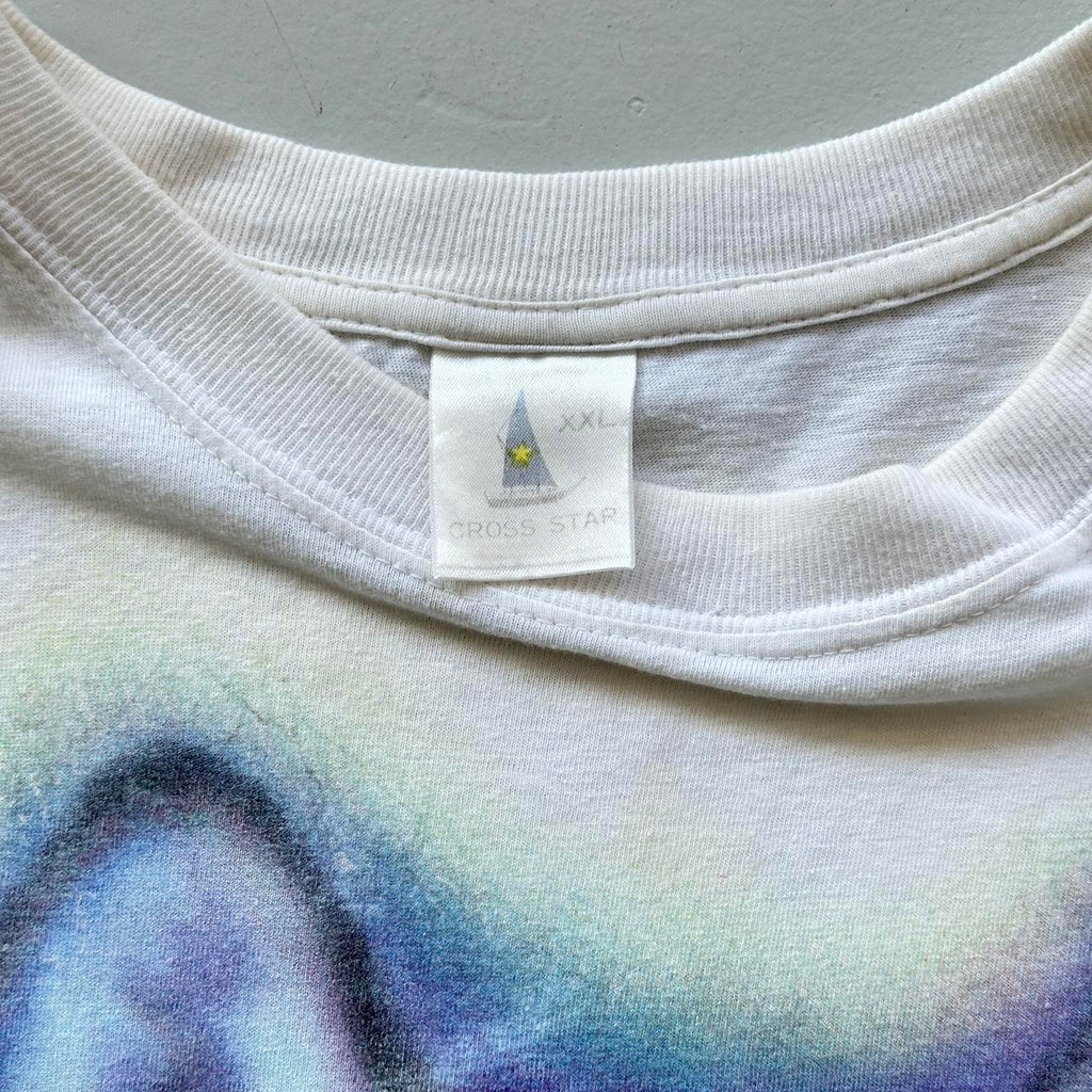 White Airbrushed Husky / Trucker Vintage 90's T-shirt - XL