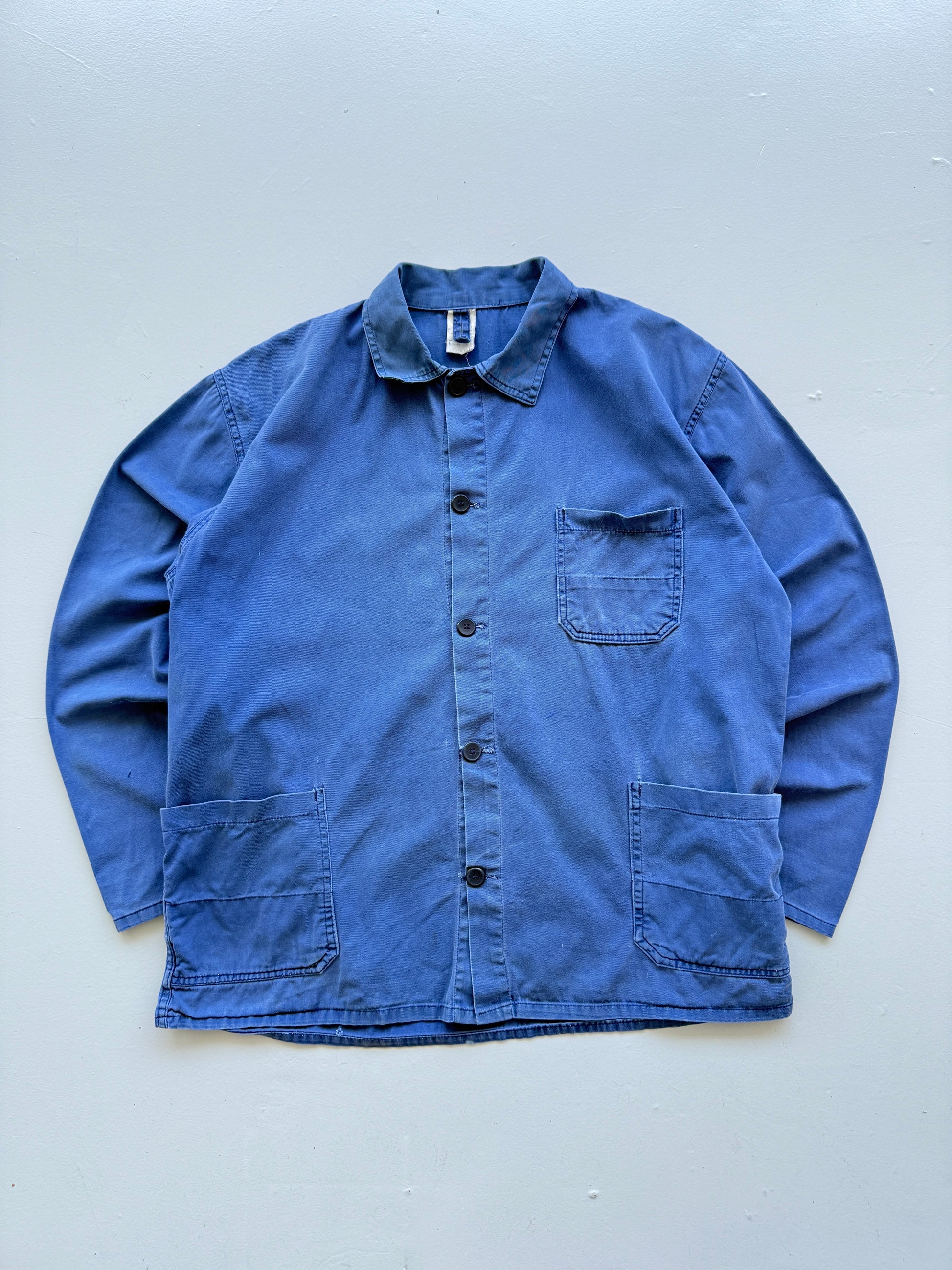 Blue French Vintage Workwear Chore Jacket CH344 - Large