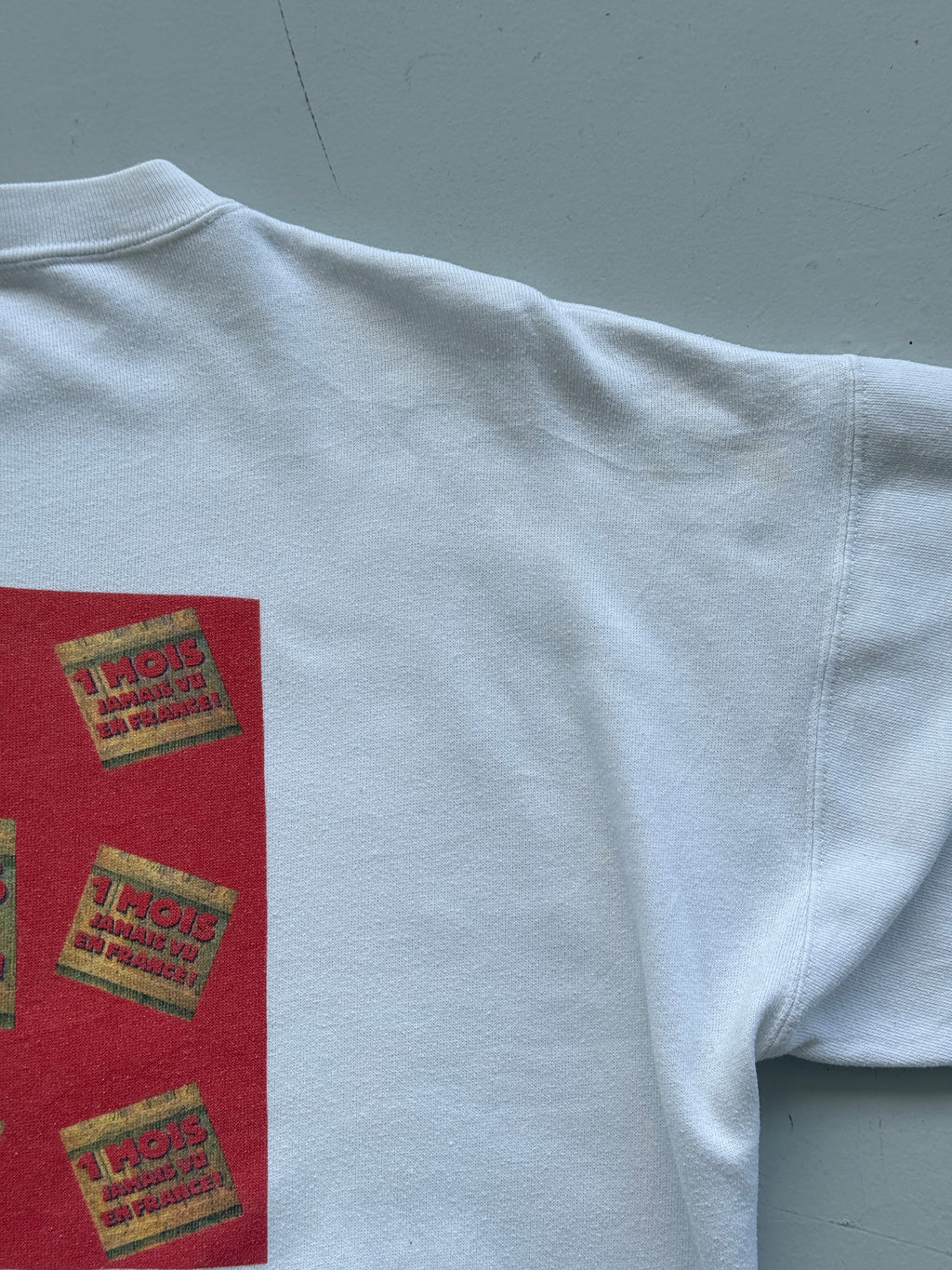 White Carrefour 90's Vintage French Graphic Sweatshirt Jumper - Large