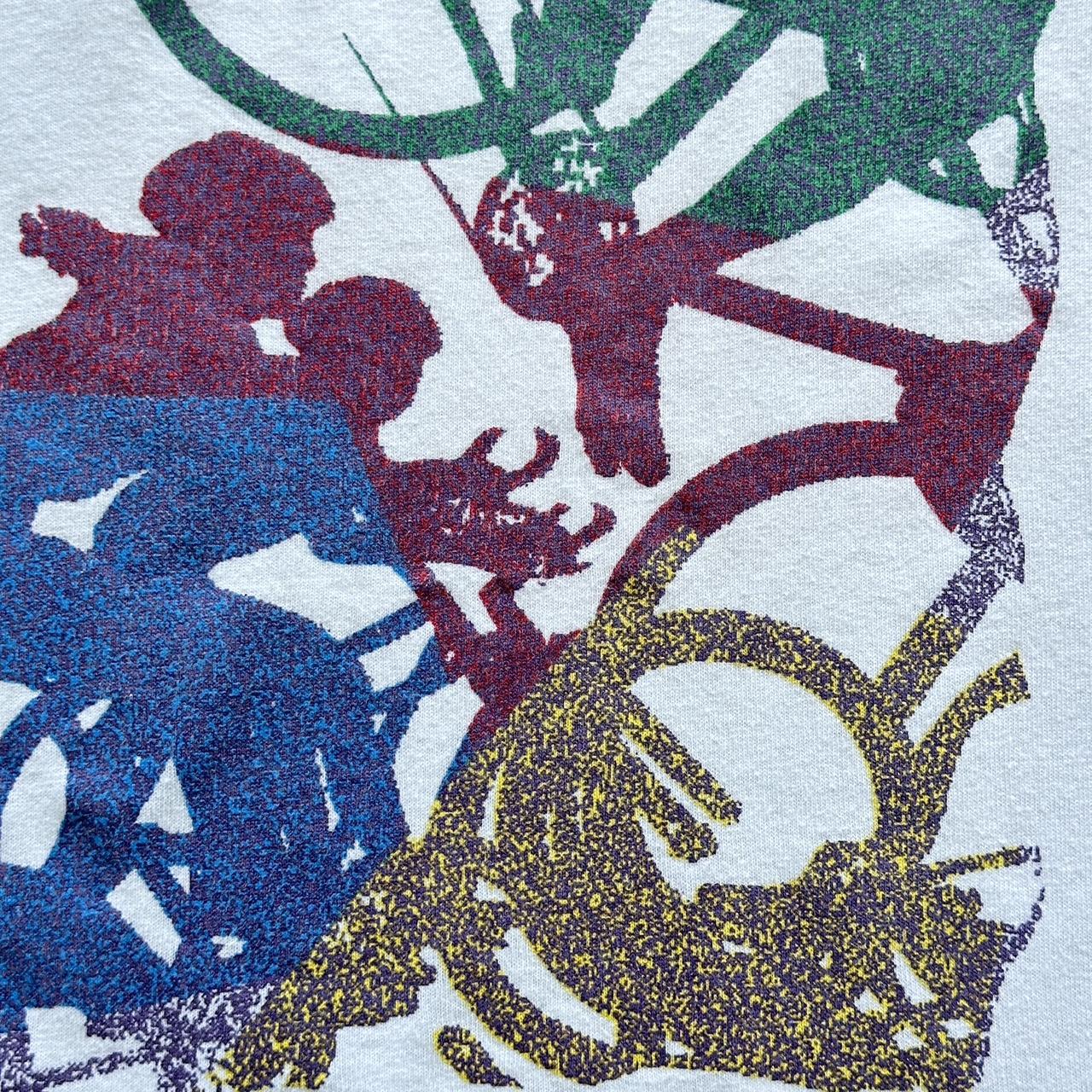 White Reebok The Flintstones Cycling Vintage 90s Rare T-shirt - XL