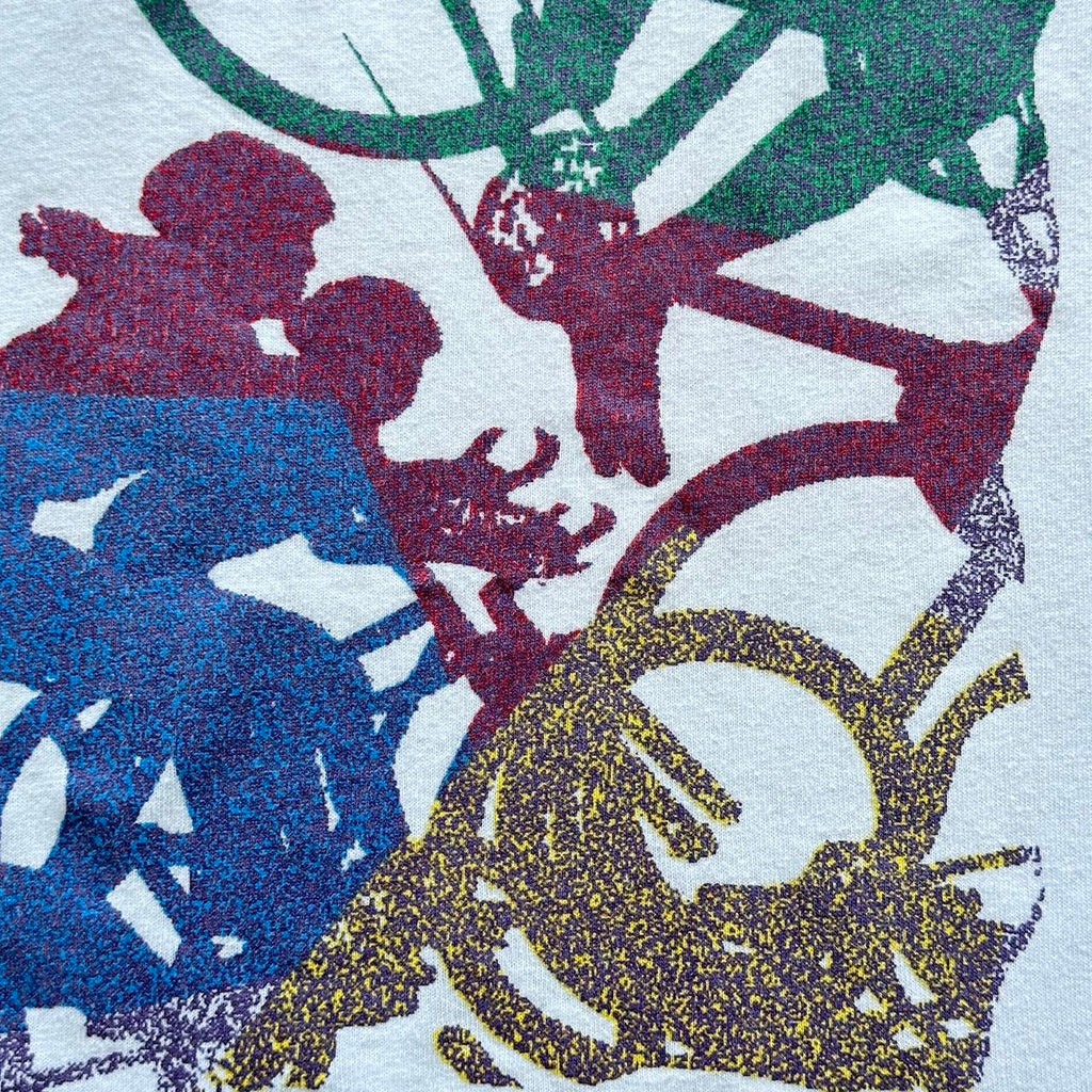 White Reebok The Flintstones Cycling Vintage 90s Rare T-shirt - XL