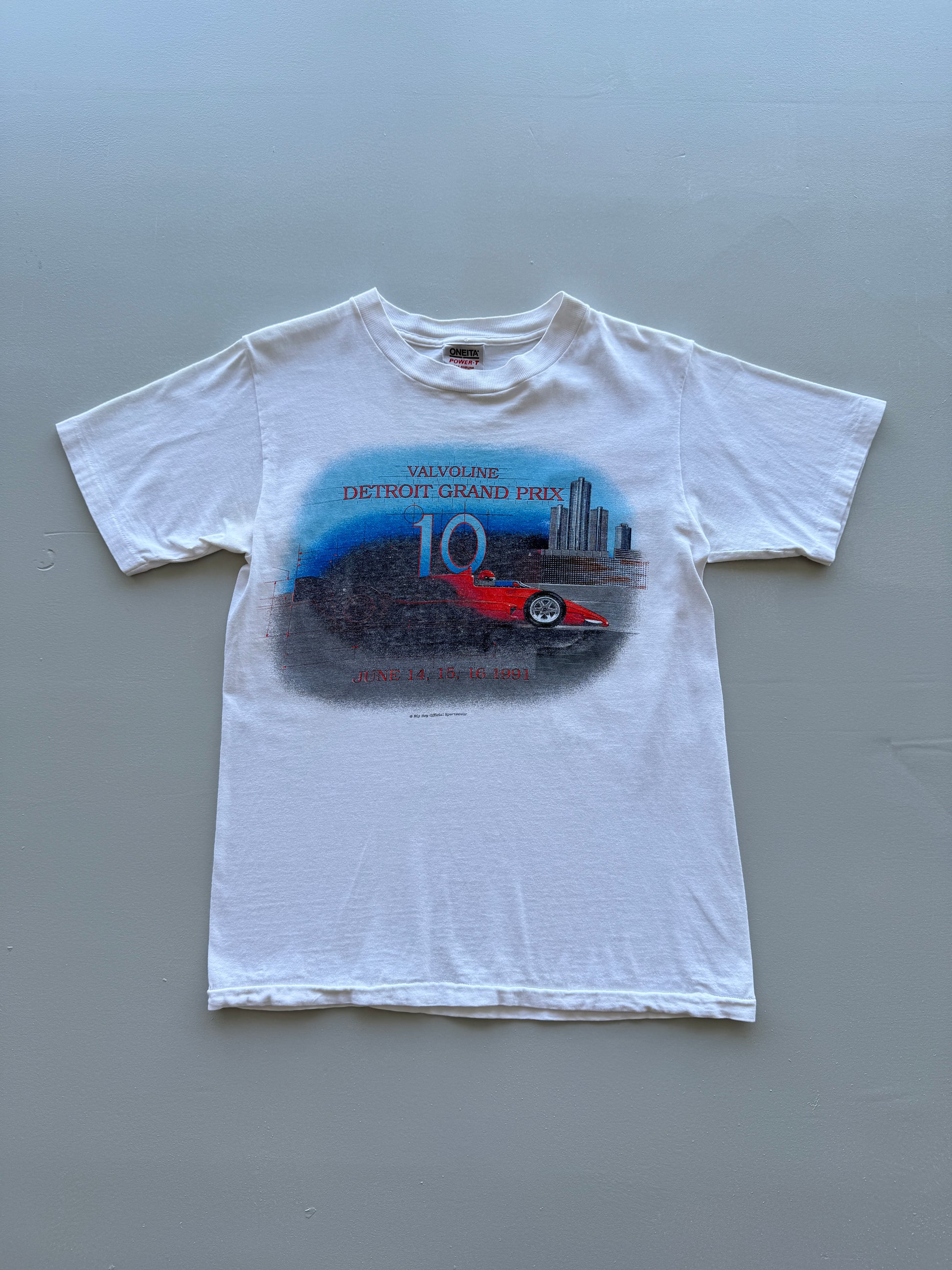Oneita Valvoline Detroit Grand Prix 1991 Vintage Single Stitch T-Shirt -XS/Small