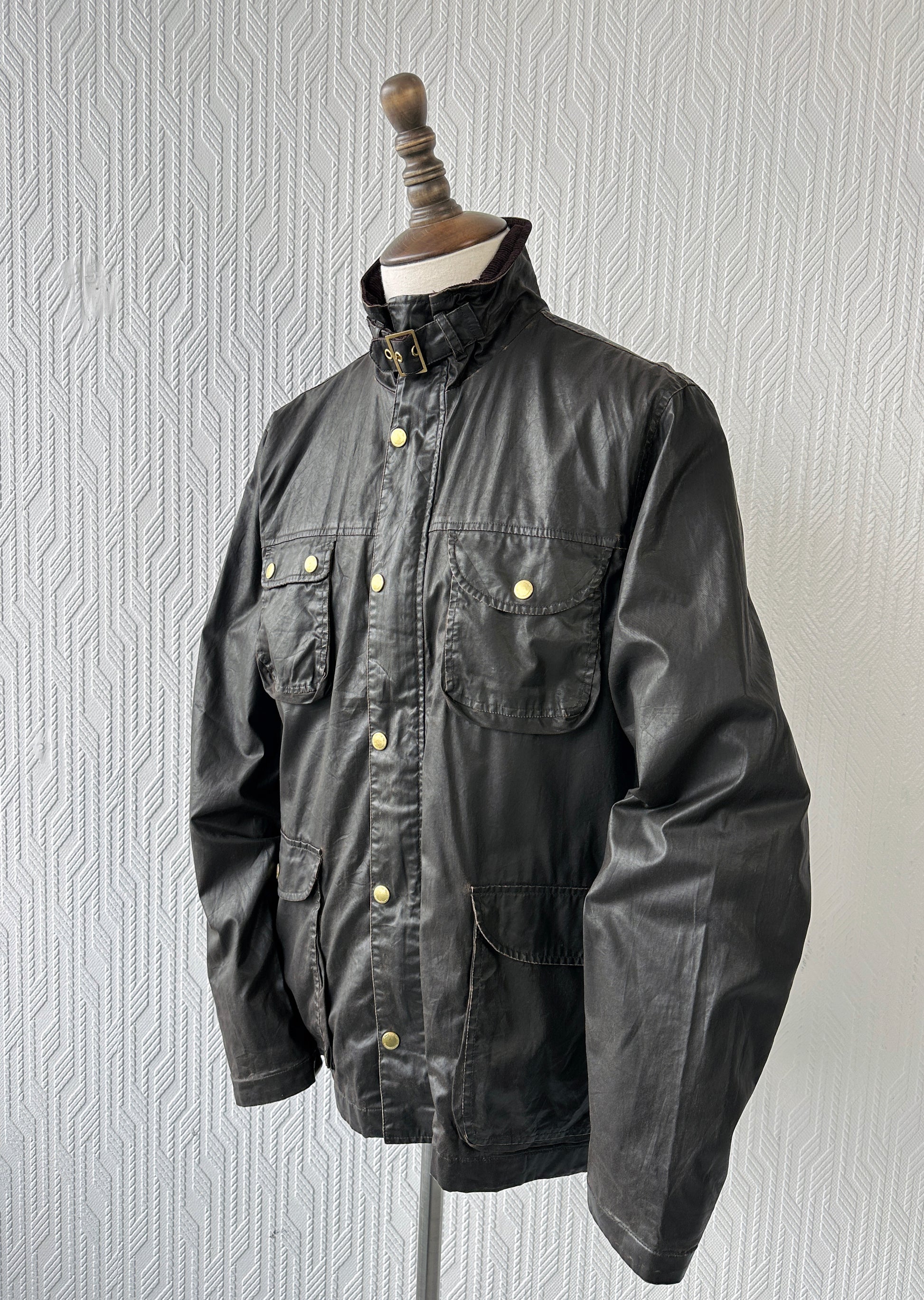 Brown Black Vintage Utility Field Jacket These Glory Days - Womens 12/14