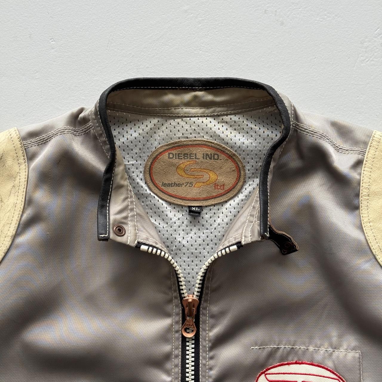 Grey Cream Diesel 90’s Vintage Biker Jacket - Large
