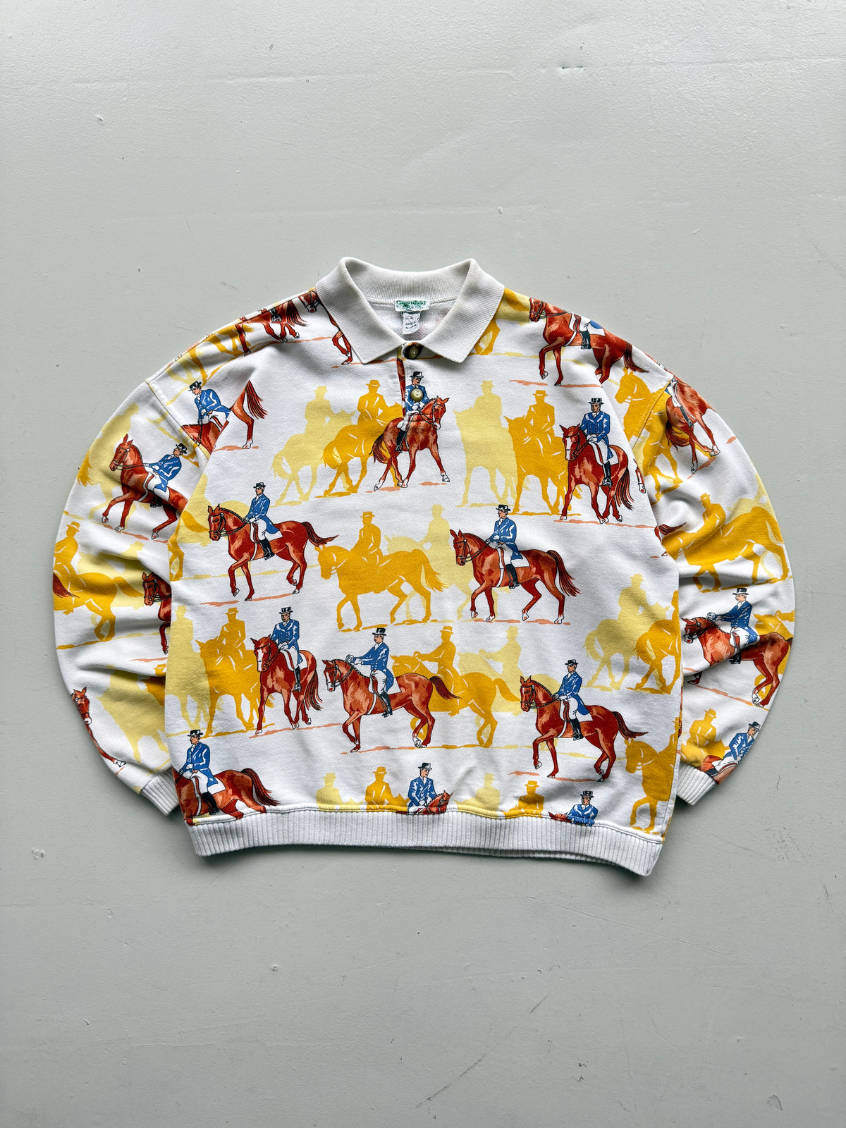 Greenfield Made in Italy Equestrian 80's Vintage Sweatshirt - Medium
