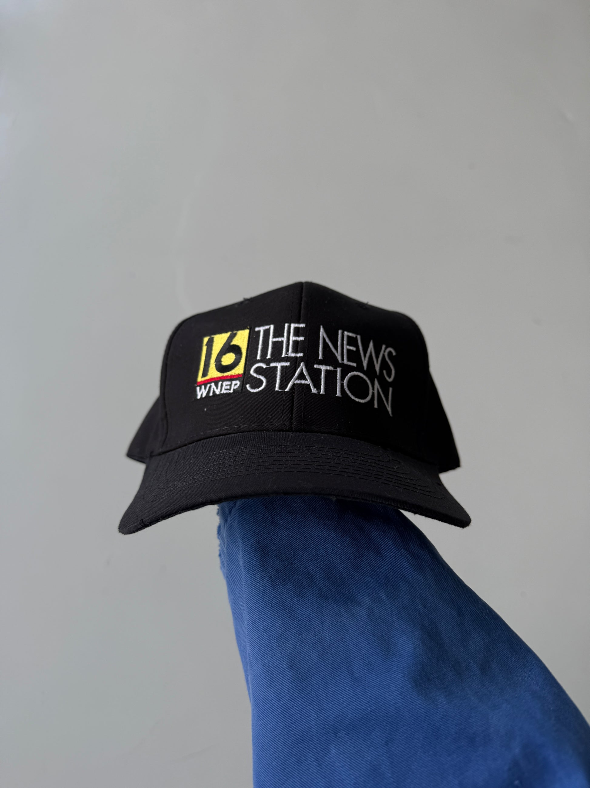 Black News Station Vintage Cotton SnapBack Trucker Cap
