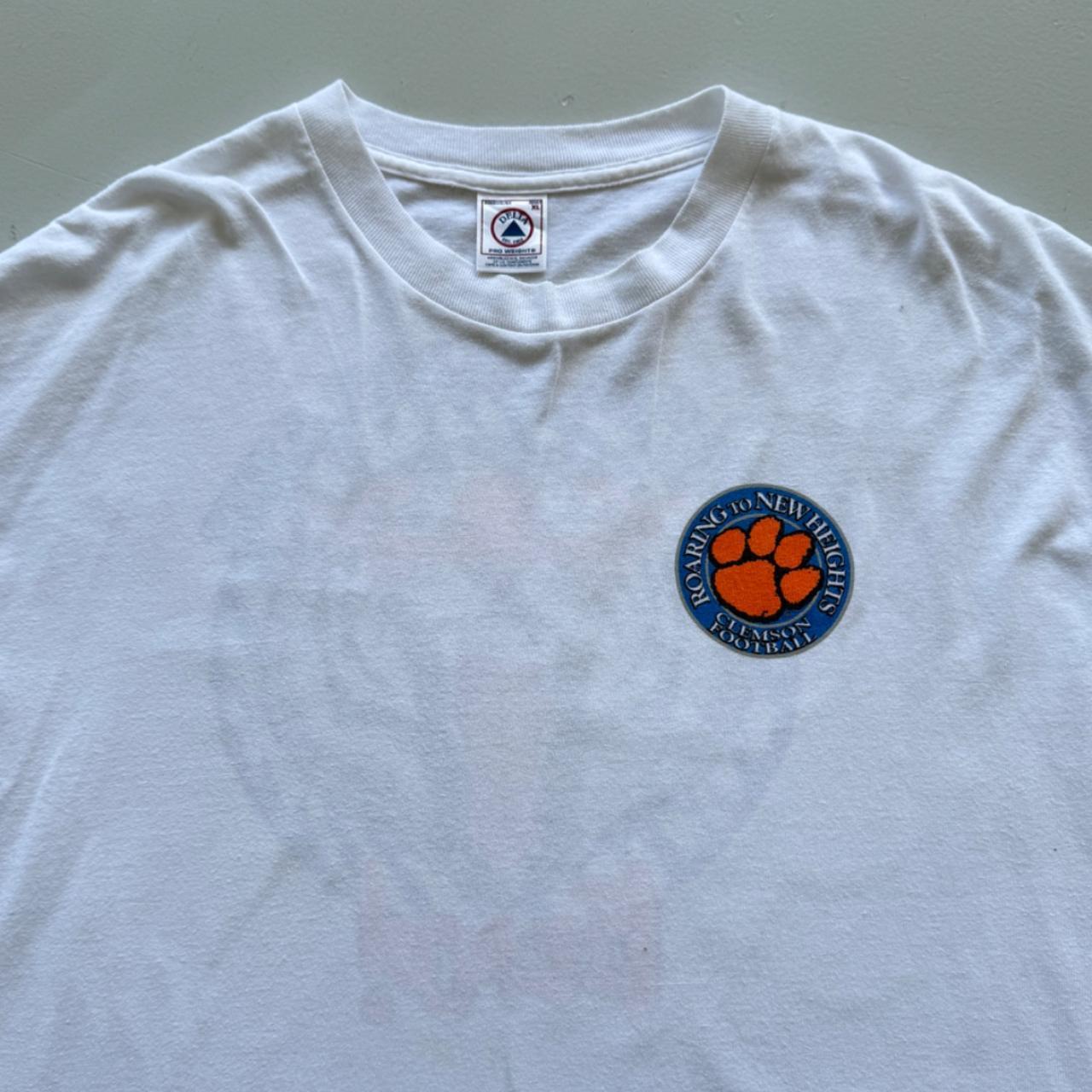 White Clemson Tigers Football 90s Collage Vintage T-shirt - XXL