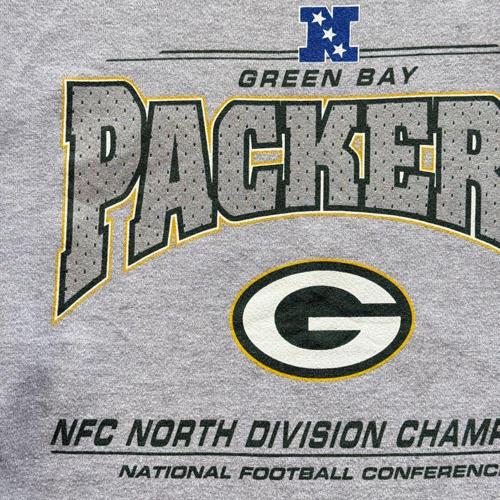 Grey Green Bay Packers 00's Graphic Vintage Sweatshirt - Large