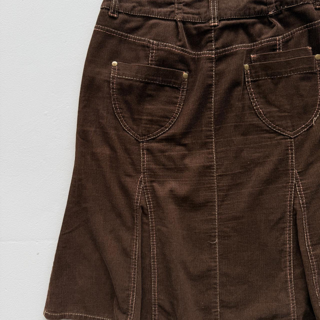 Brown Vintage Miss Selfridge Y2K Velvet Skirt - W30 L23 Size 12