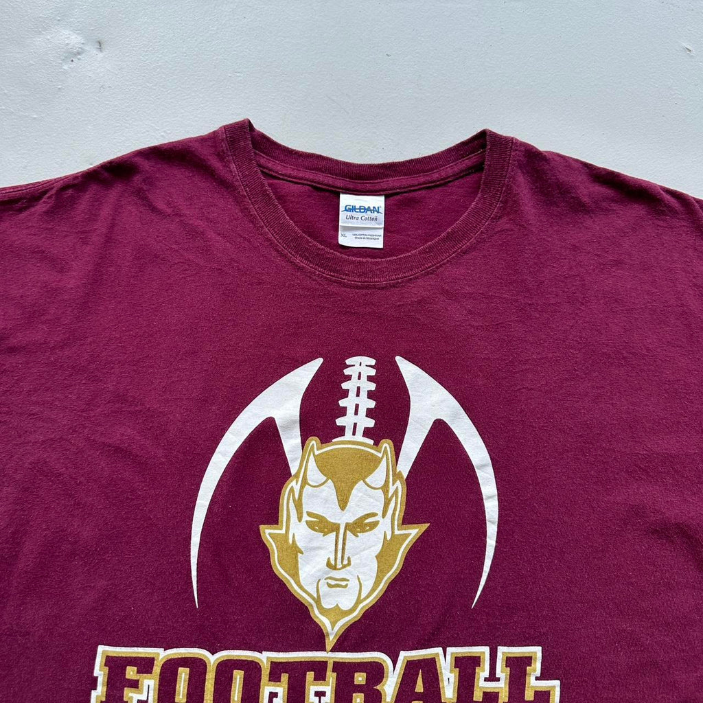 Burgundy Red Football American Sports 00s Vintage T-shirt - XL