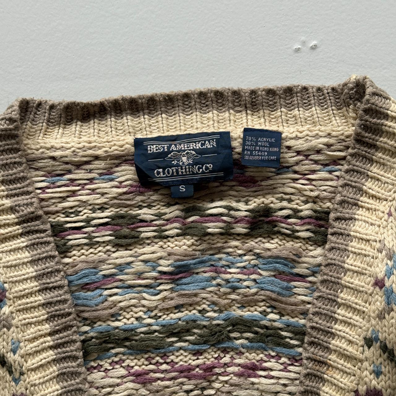 Cream Knitted 90s Vintage Cardigan Jumper - XL