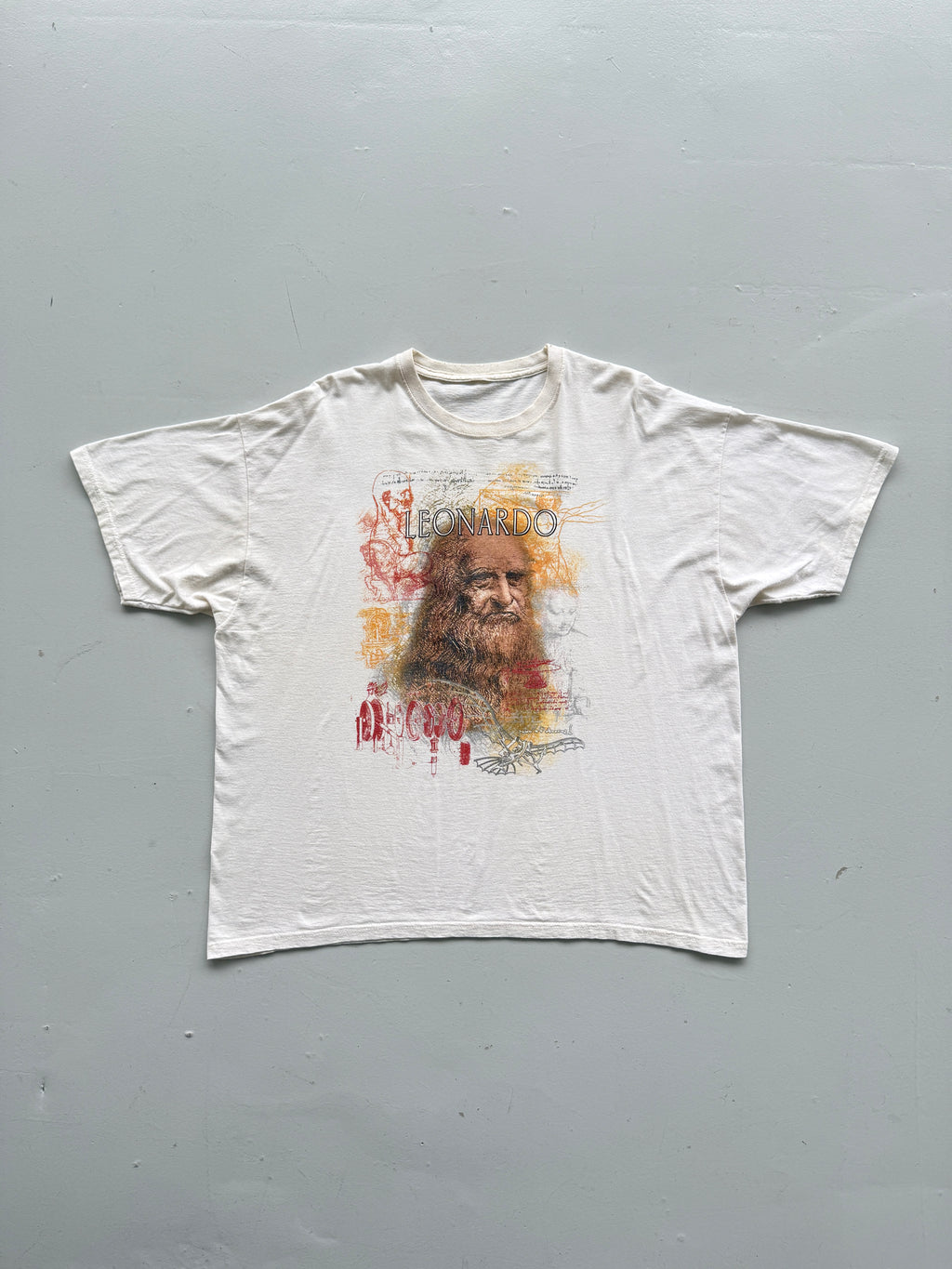 Cream Leonardo DaVinci 00's Vintage Tourist Graphic T-Shirt - XL