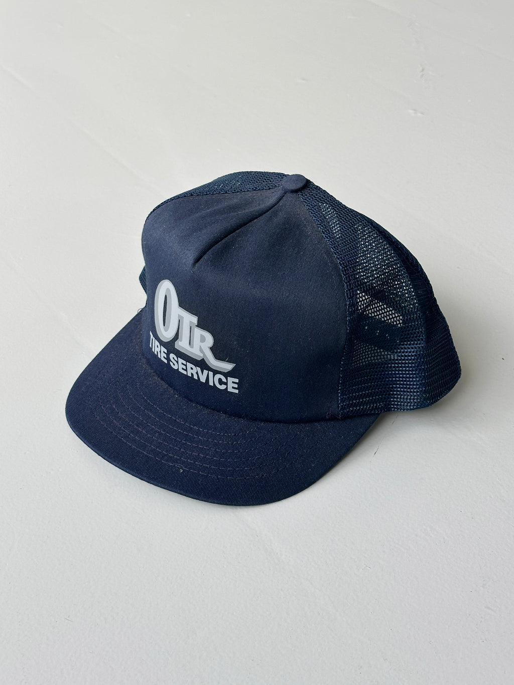 Navy OTR Tire Service Vintage Foam SnapBack Trucker Cap