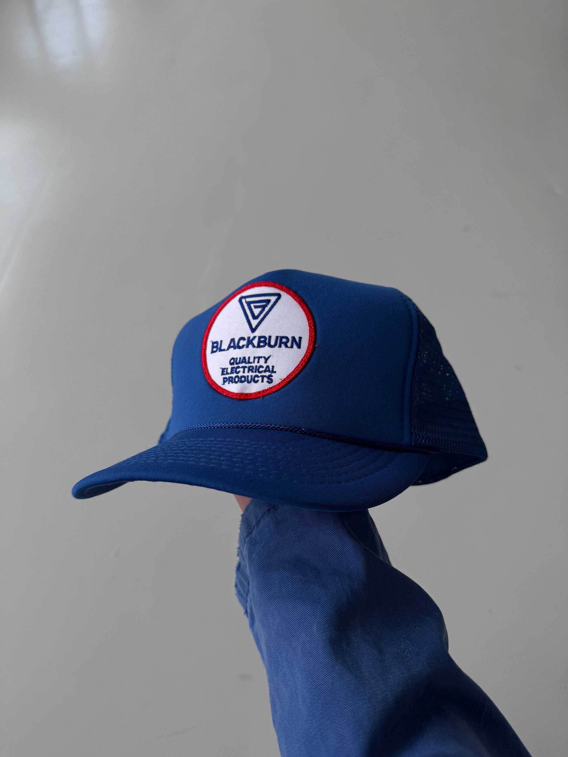 Blue Blackburn Vintage Foam and Mesh Workwear SnapBack Trucker Cap